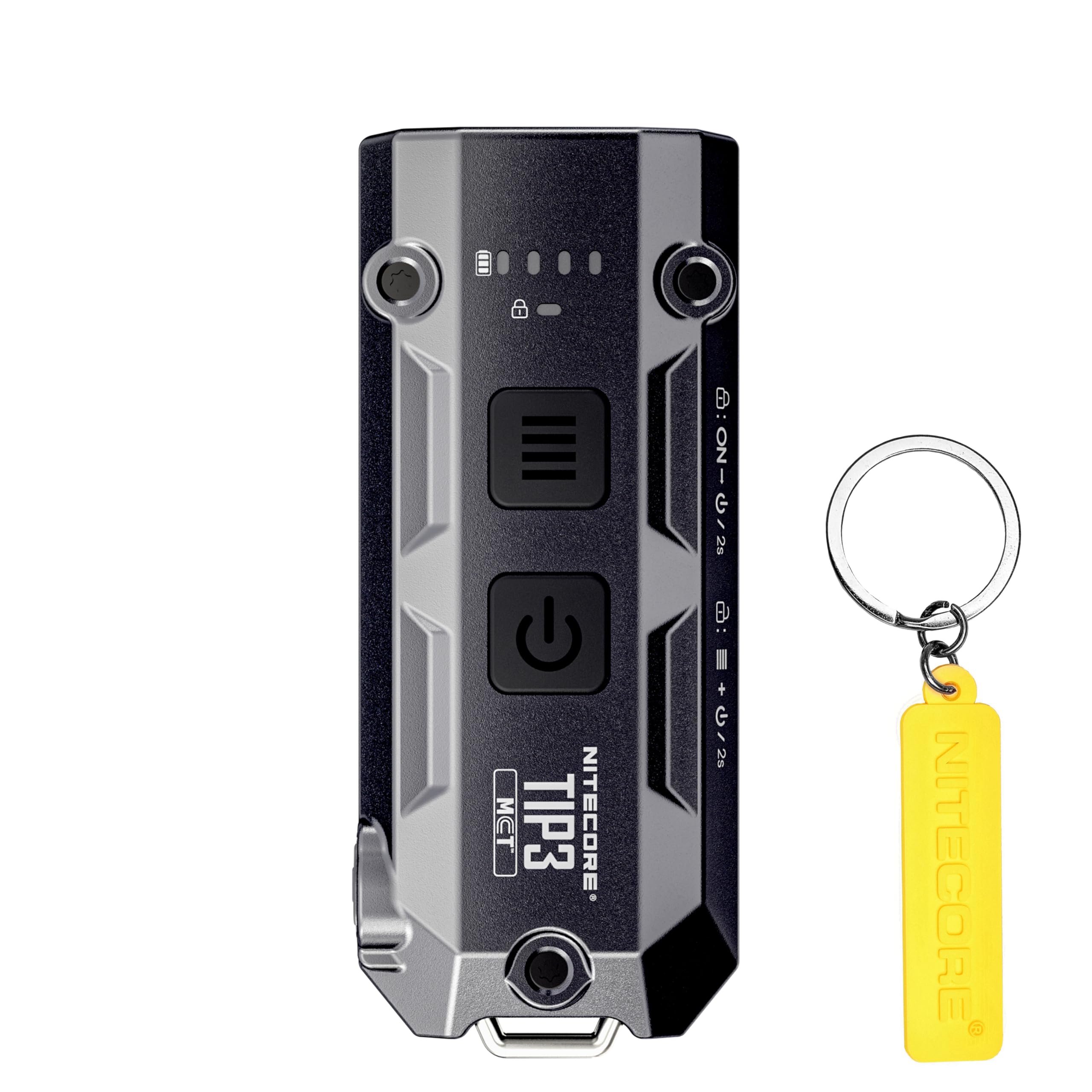 Nitecore Black Tip3 Multiple Color Temperatures Metallic Keychain Light Tag (Black)