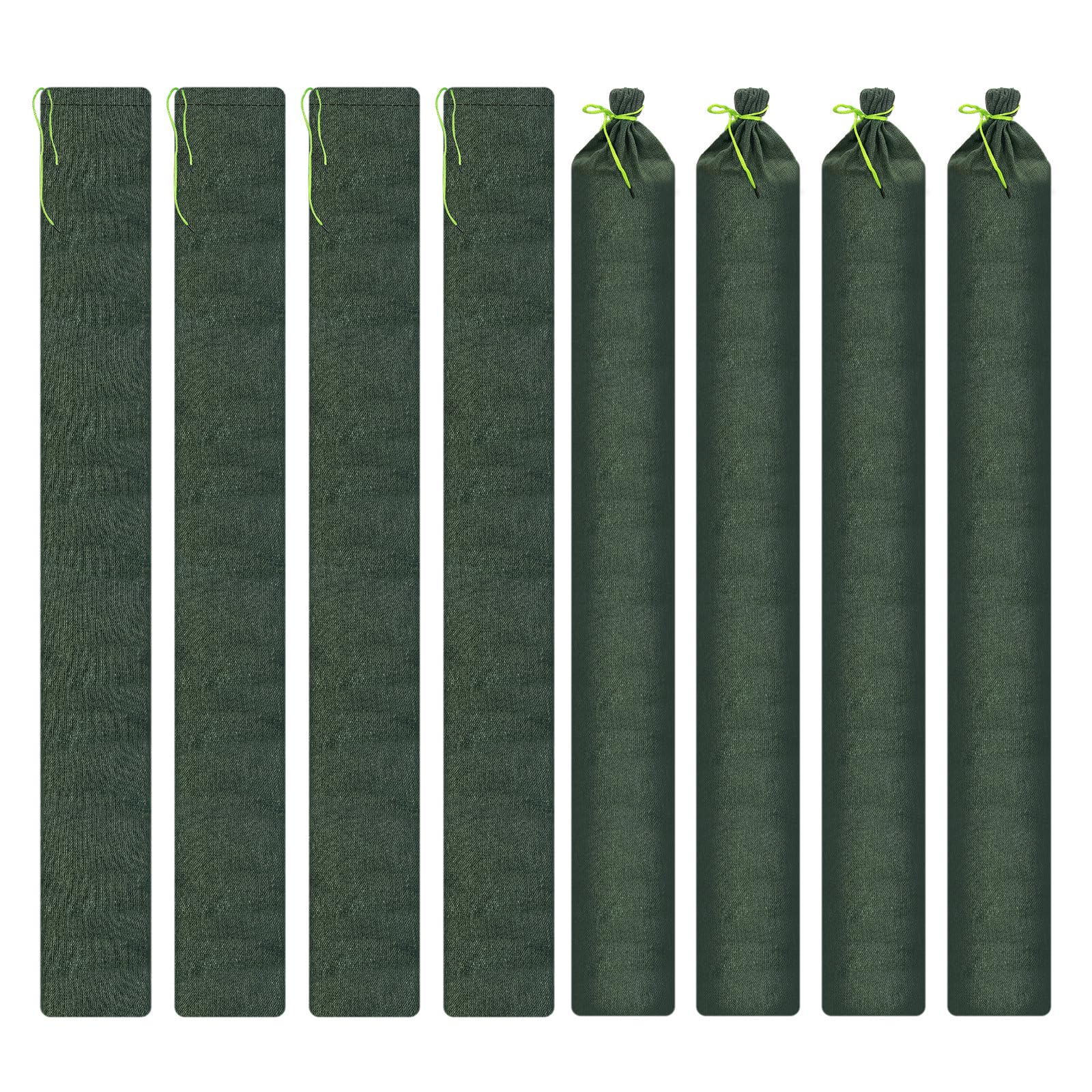 8PCS 6in×6Ft Thickened Canvas Sand Bags for Flooding, Large Capacity, Reusable Sandbag Tubes with Drawstring