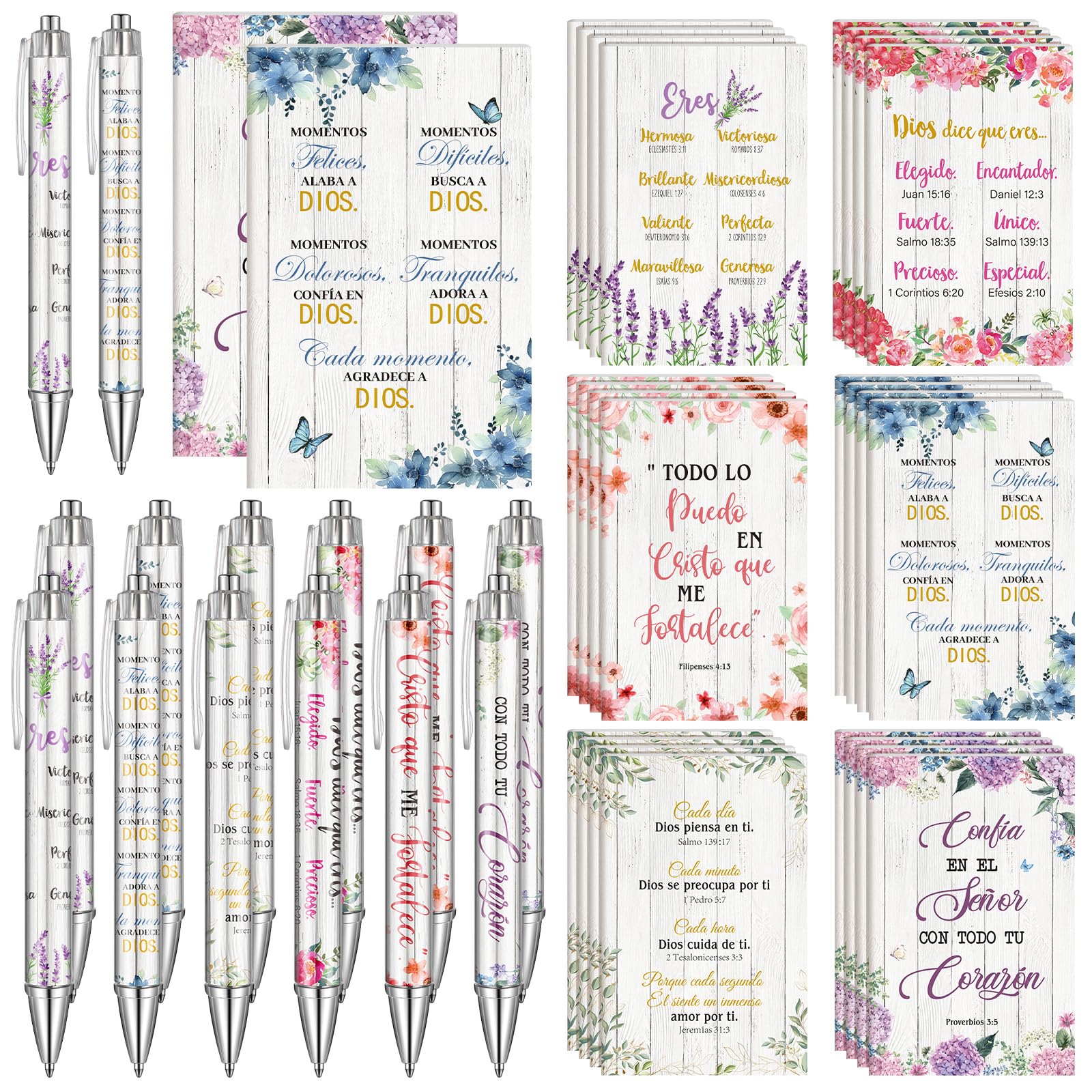 Sayglossy 48 Pcs Regalos Cristianos En Español Mother's Day Spanish Christian Gift Bulk Women Church Party Sunday School Teacher Faith Bible Verse Pen