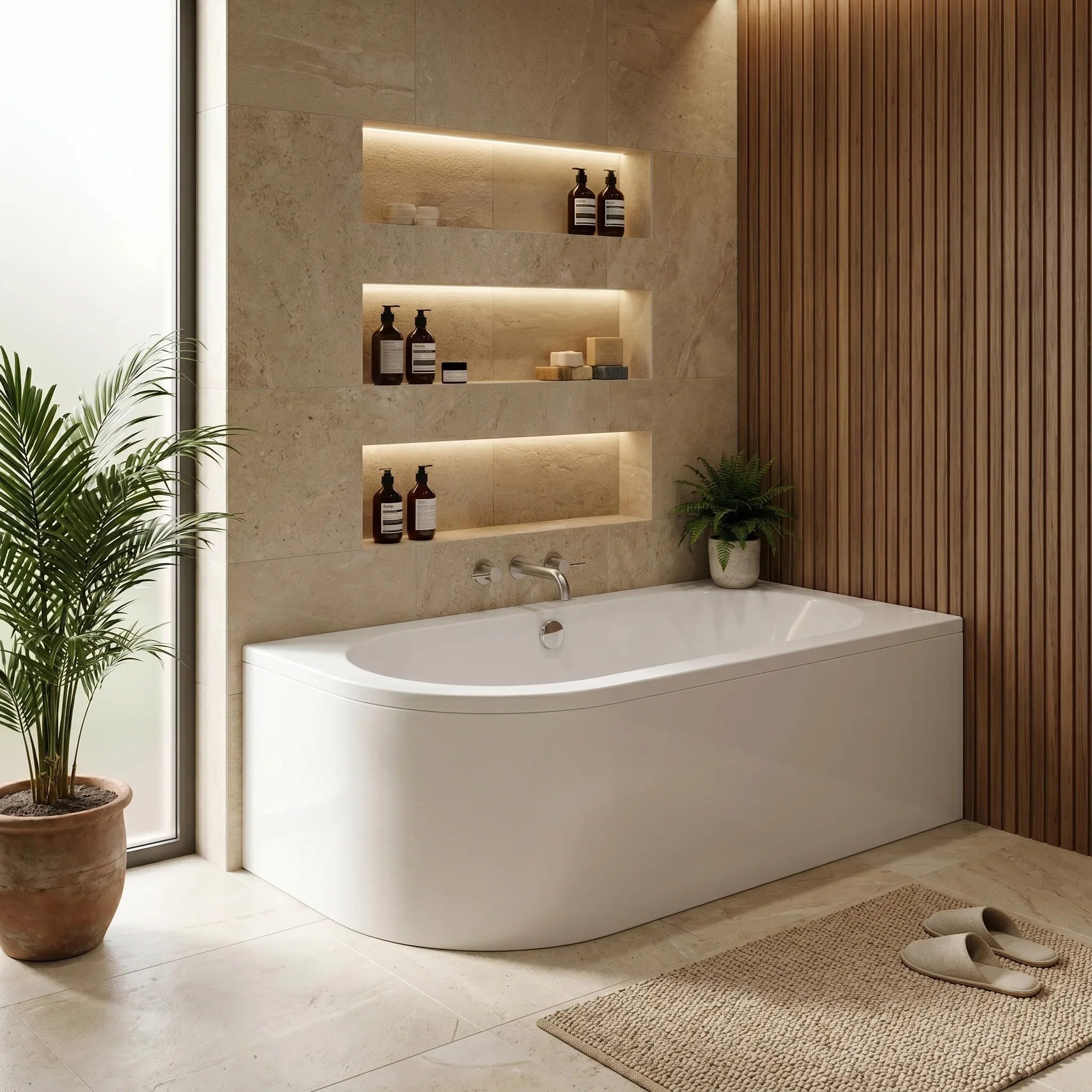 Rea - Bañera Orion Derecha - Acrílico - Blanco - 169,5x75x56 cm