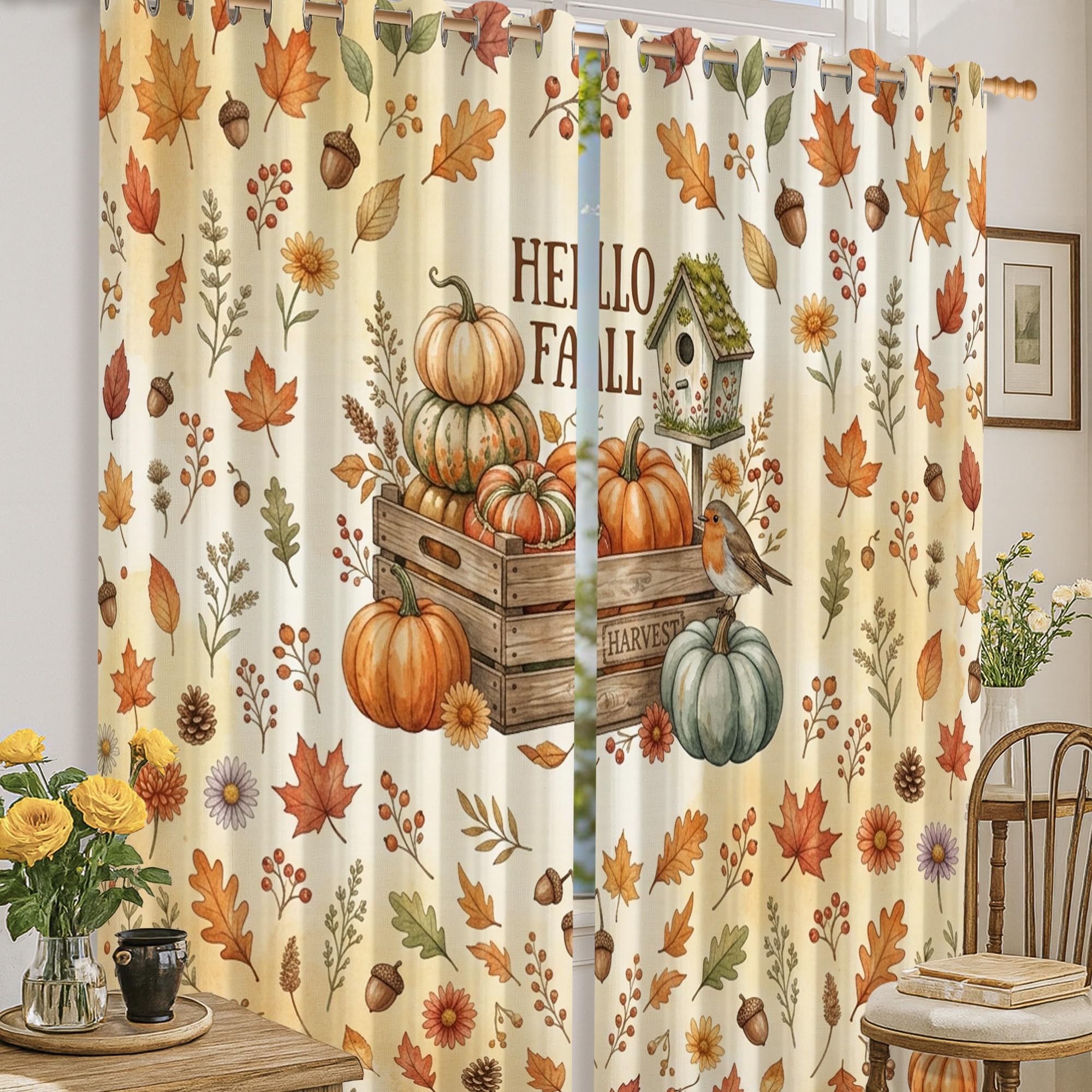 Rideaux occultants thermiques pour bloquer le froid du salon en automne
