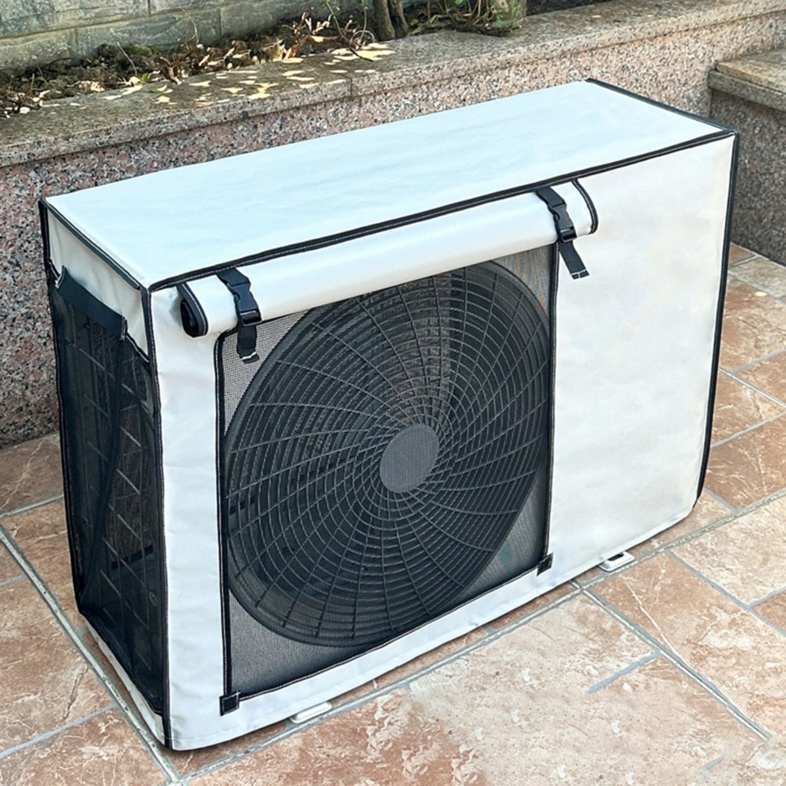Oxford Wetterfeste Abdeckung für Klimaanlagen, UV-Schutz, Regenschutz mit aufrollbaren Riemen, silberfarben, 100 x 80 x 43 cm (100 x 80 x 43 cm)