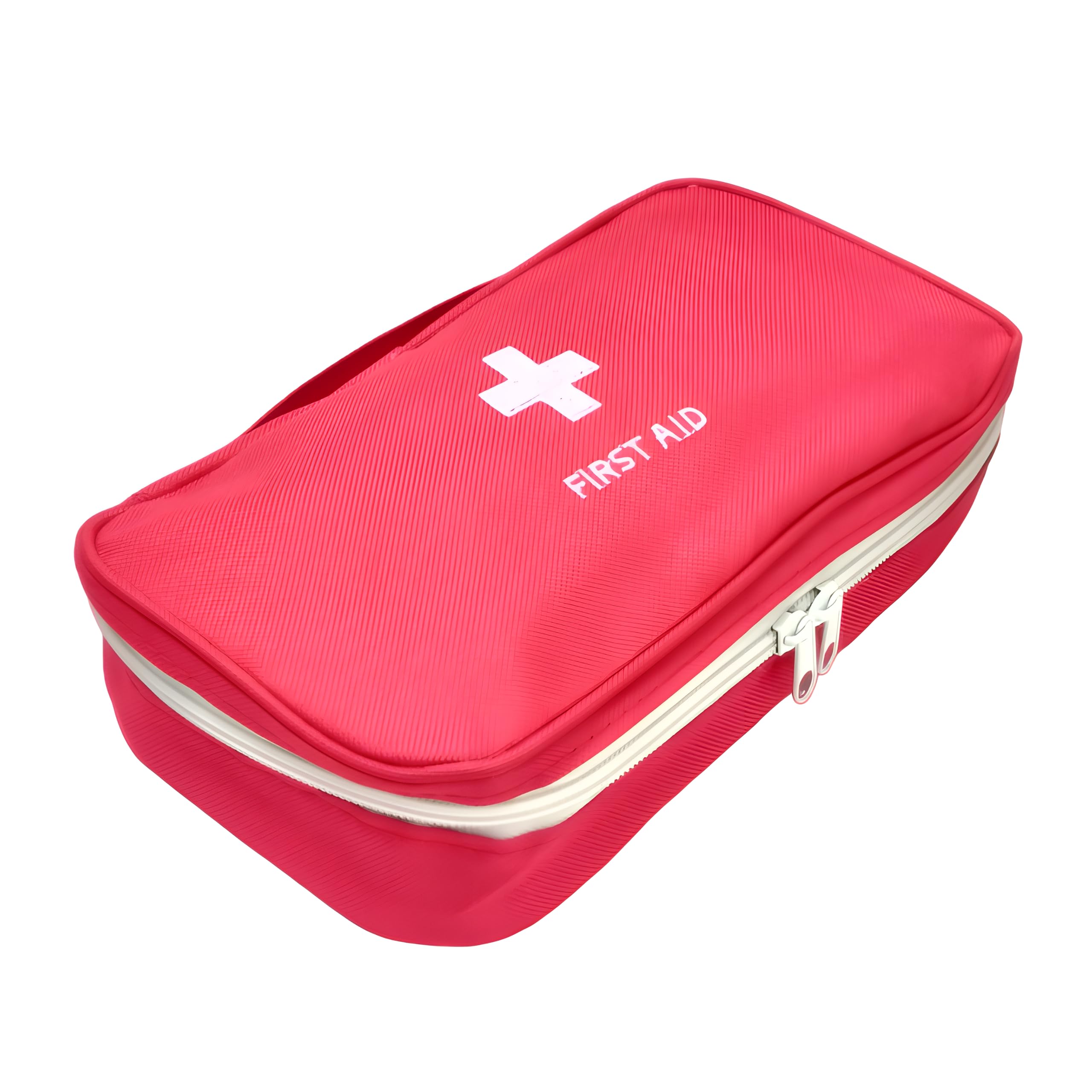 GenericFabric Emergency First Aid Kit Bag | Pouch | (Empty) for House | Kitchen | Office | School | Collage | Industries, Multi Purpose Uses, Portable Multi-Layer Travel Medicine Pouch (Red)