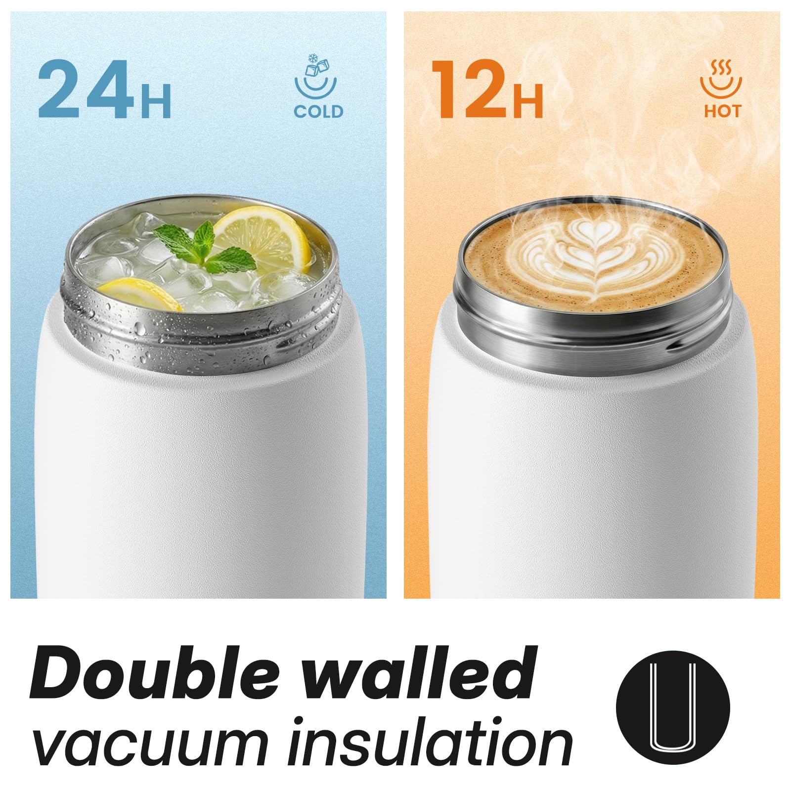 Fjbottle Insulated Water Bottle 1000ml, Leakproof & One-Hand Open, BPA Free Stainless Steel Flask, Keeps Cold 24H - Image 4