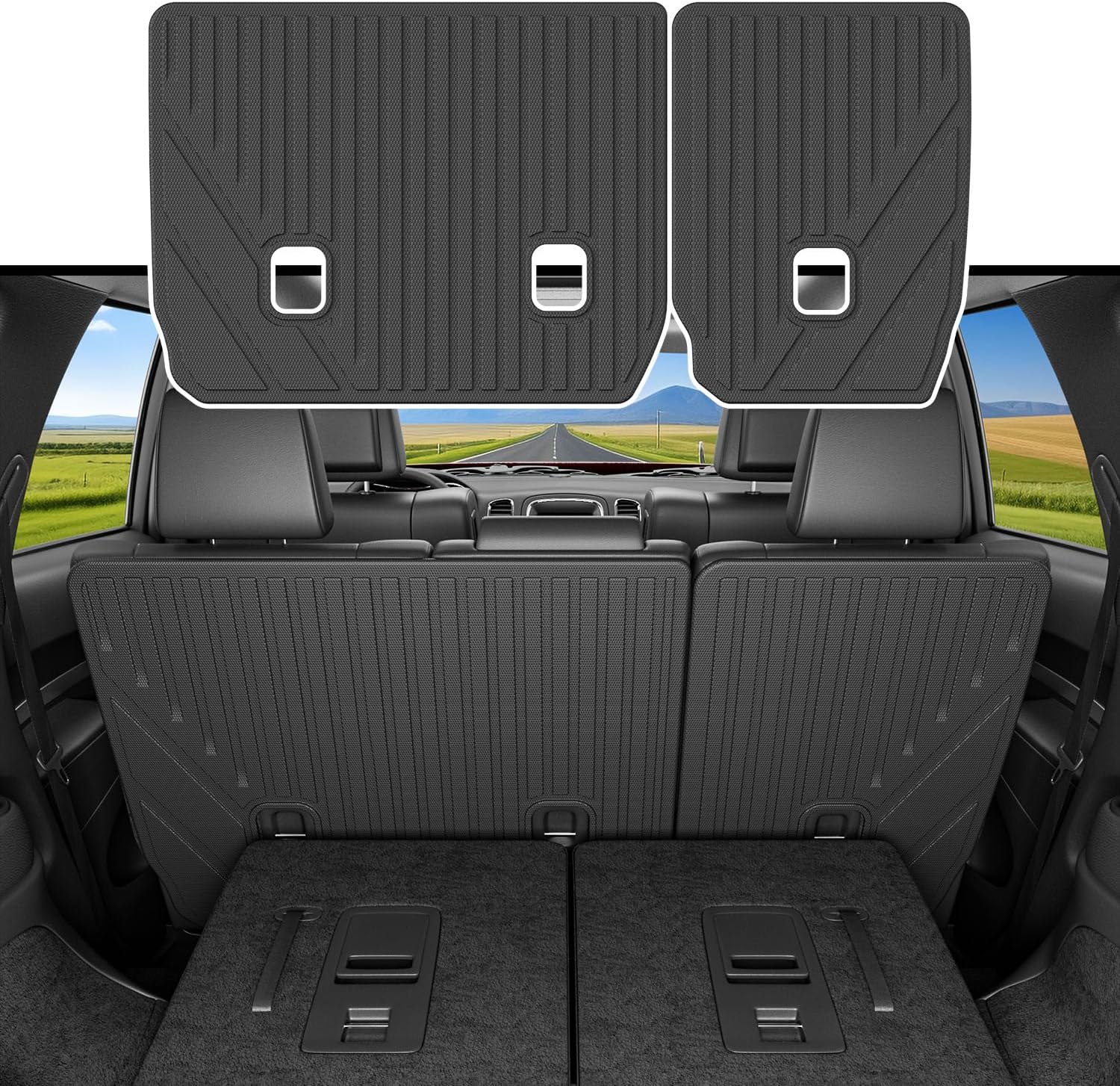 7 Seats Cargo Mat Compatible with 2016-2026 Dodge Durango Cargo Liner Trunk Mat 2nd Row Backrest Trunk Liner Replacement for 2016-2026 Dodge Durango Accessories