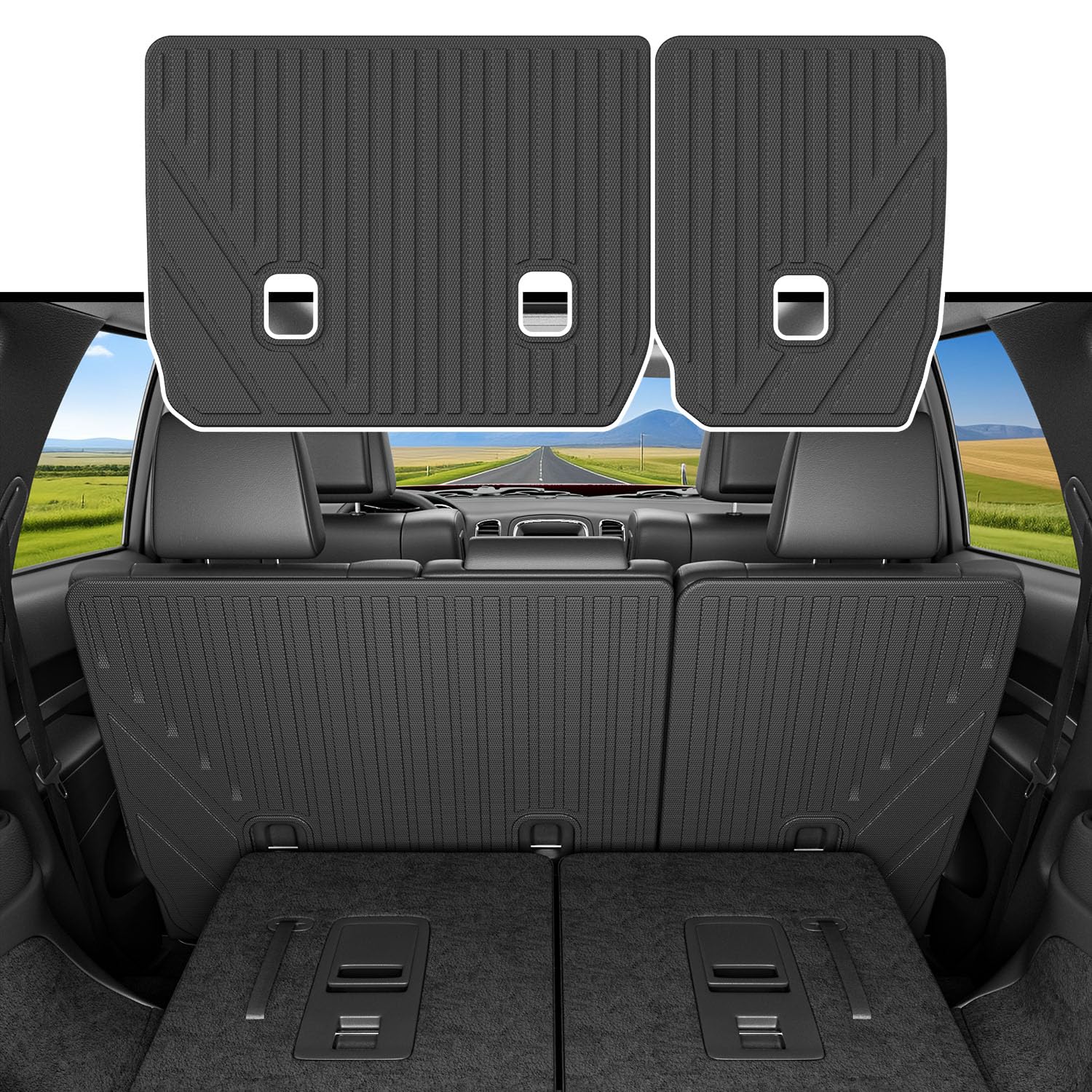 7 Seats Cargo Mat Compatible with 2016-2026 Dodge Durango Cargo Liner Trunk Mat 2nd Row Backrest Trunk Liner Replacement for 2016-2026 Dodge Durango Accessories