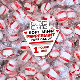 Soft Peppermint Candy Puff Mints 1 lbs Mints Individually Wrapped Restaurant Candy