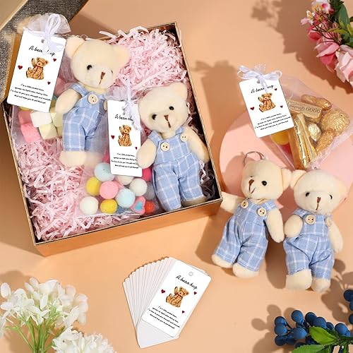 Miniatura 2 de 20 juegos de oso en miniatura con ropa decoraciones de oso de peluche de 47 pulgadas osos de baby shower recuerdos de muñeca de oso abrazo tarjeta