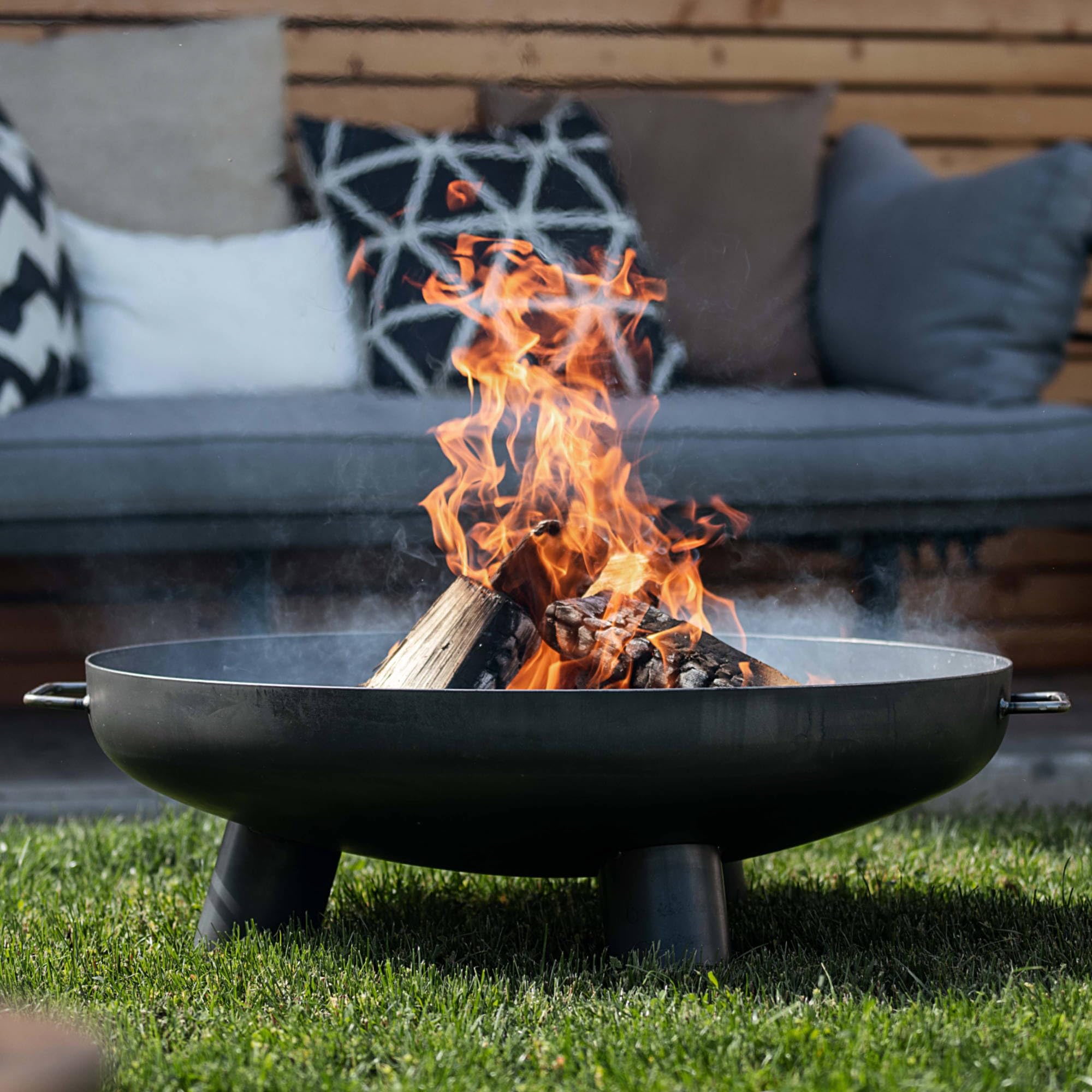 Czaja® Feuerschale mit Deckel 80 cm Coburg | Feuerschale für den Garten mit Deckel | Feuerstelle mit Abdeckung