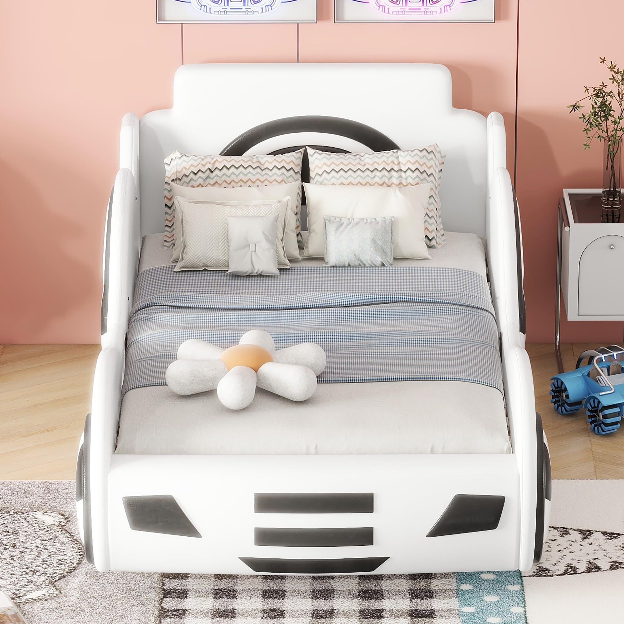 Het kinderbed met opbergruimte van duurzaam hout