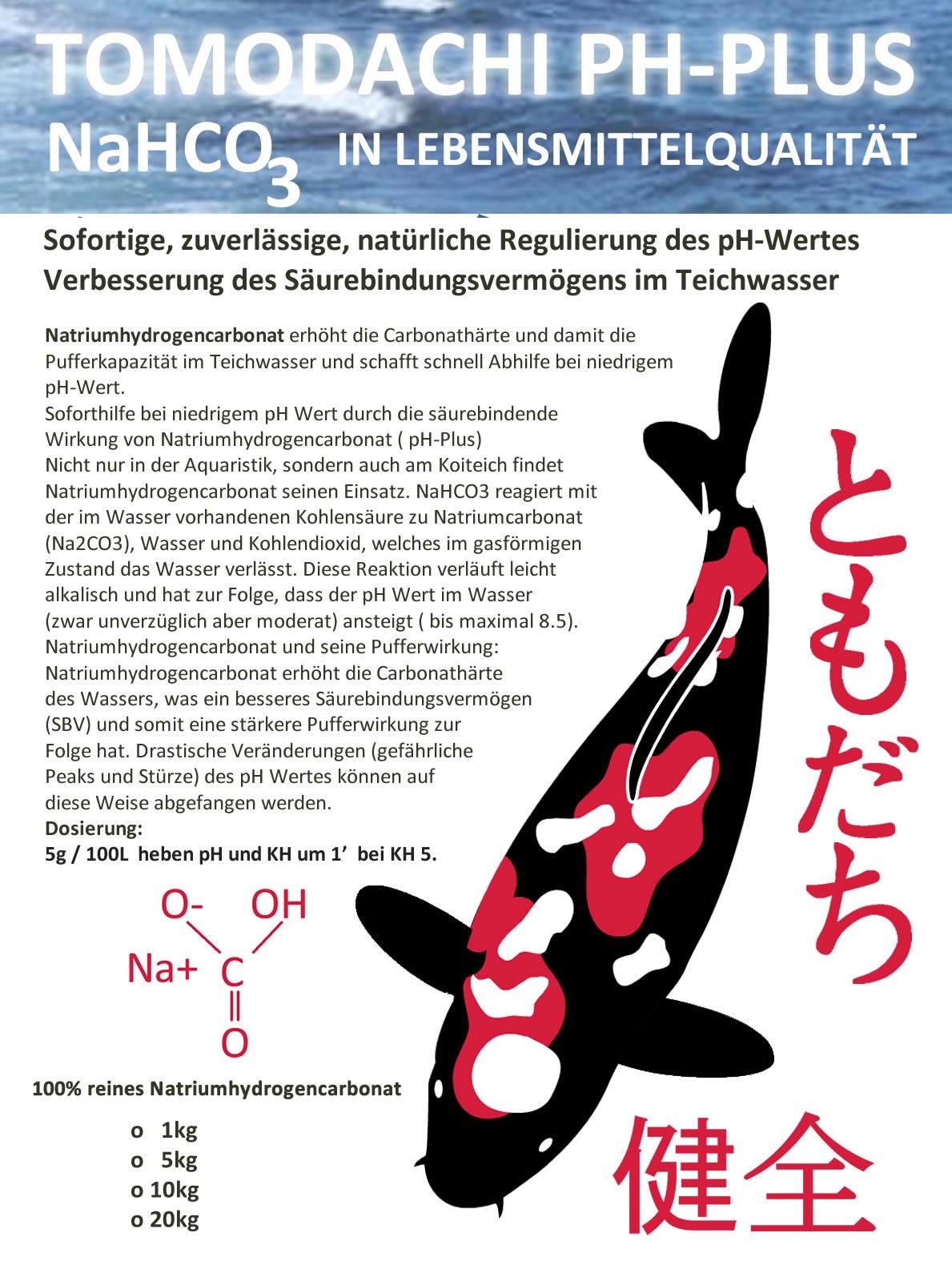 Natriumhydrogencarbonat, Natron in Lebensmittelqualität, PH-Plus von Tomodachi 10kg