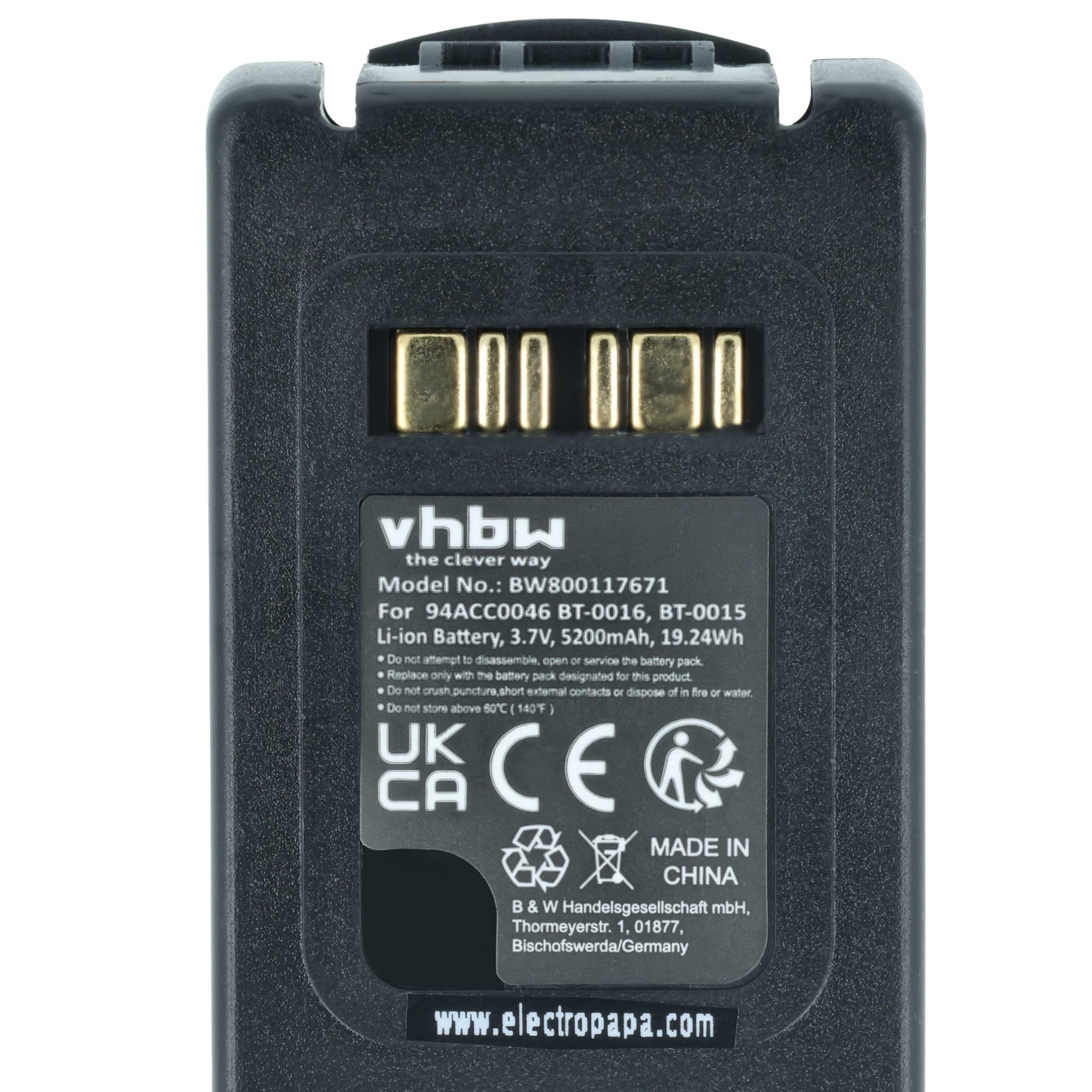vhbw 5x batteria compatibile con Datalogic Skorpio X4, Skorpio X3 lettore di codici a barre, POS (5200mAh, 3,7V, Li-Ion)
