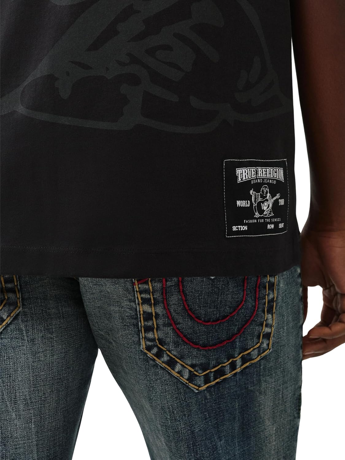 True Religion Men's Short Sleeve Shadow Logo Tee – Crewneck Graphic T-Shirt - Image 5