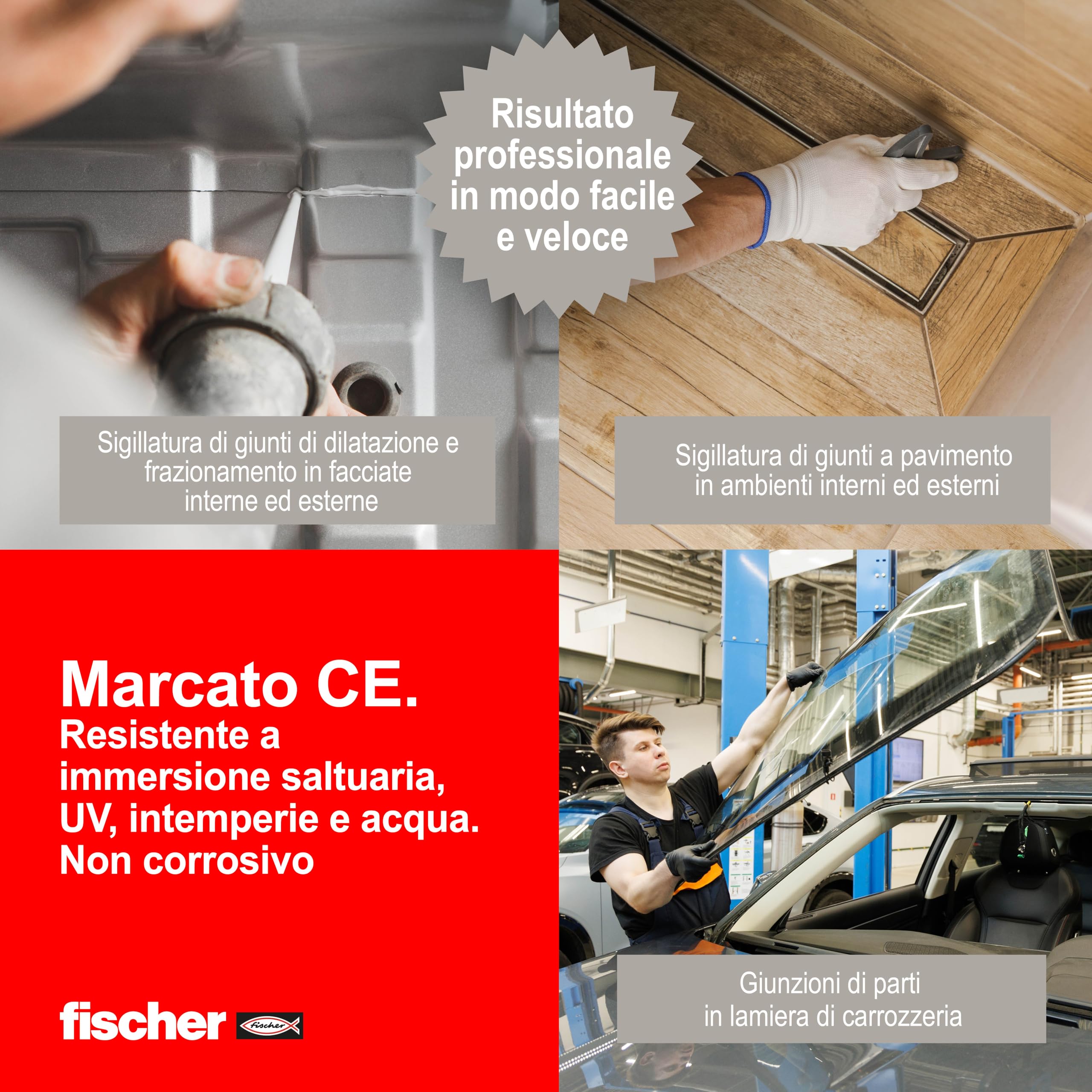 Fischer ASP Grigio Adesivo Sigillante per Giunti 300 ml