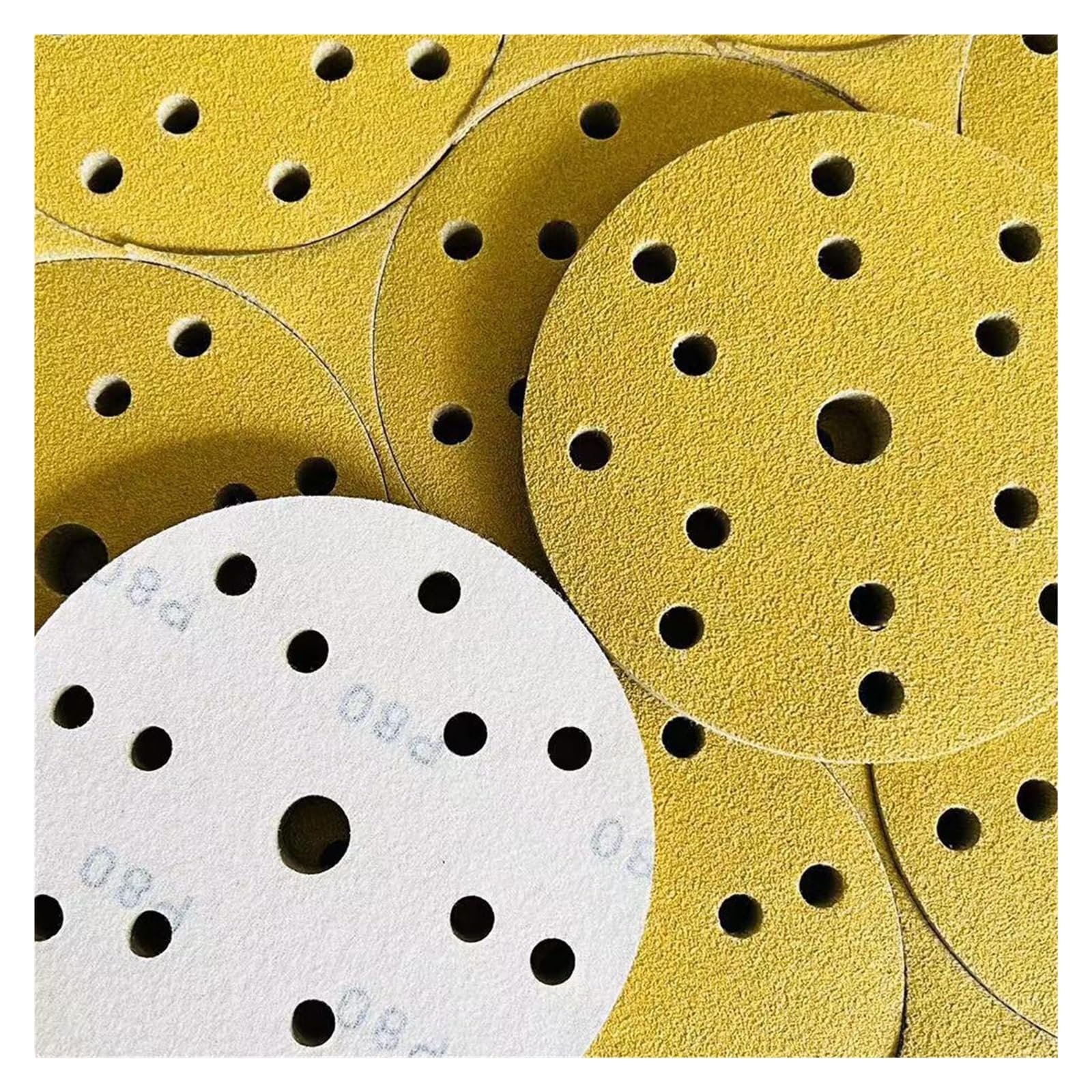50 dischi abrasivi da 6 pollici con 15 fori, gancio e anello, grana 40-800, for levigatrice orbitale, professionali for l'industria automobilistica per Levigatrice(60)