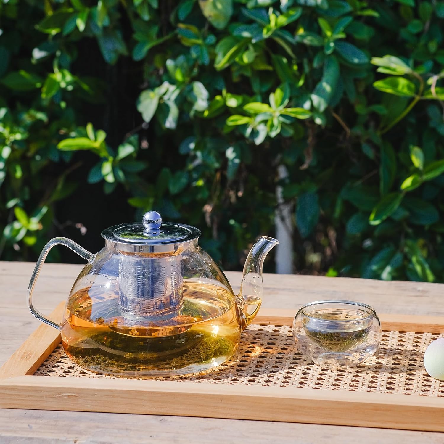 1200ml/40 oz Glass Teapot with 4 Double Wall Teacups and Removable Stainless Steel Infuser, Tea Sets for Adults, Clear Tea Kettle Stovetop Safe for Loose Leaf and Blooming Tea,Gifts for Christmas - Image 7