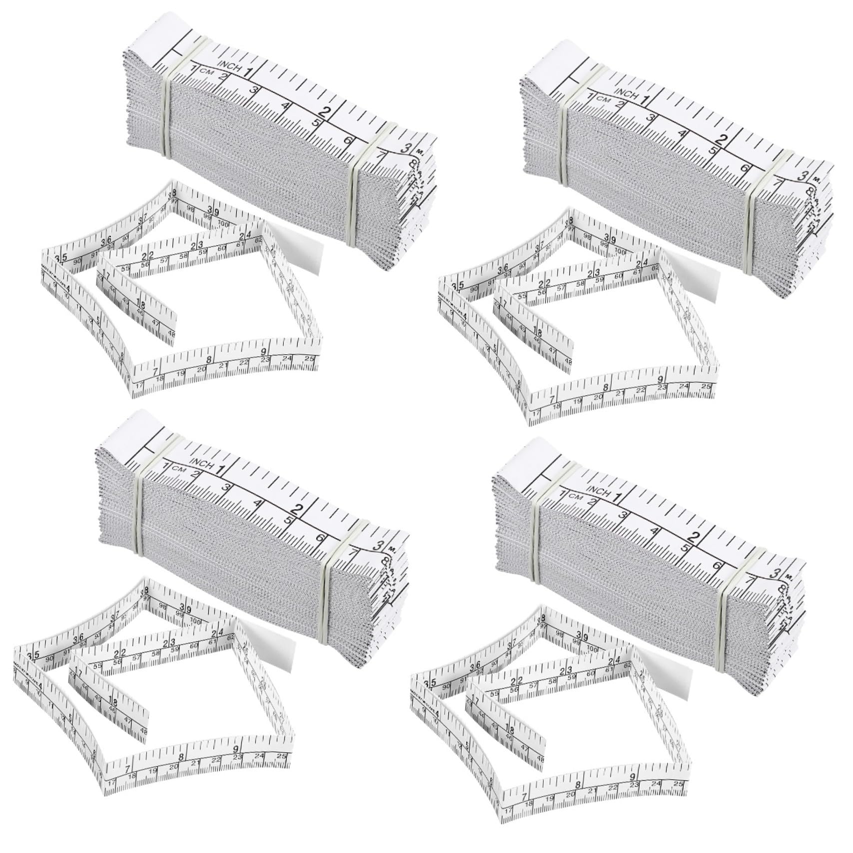 VILLCASE 4 Set Carta Per Misurazioni Corporee Righello Monouso Da Facile Da Leggere Alta Precisione Per Progetti Da Te 25 Pezzi * 4