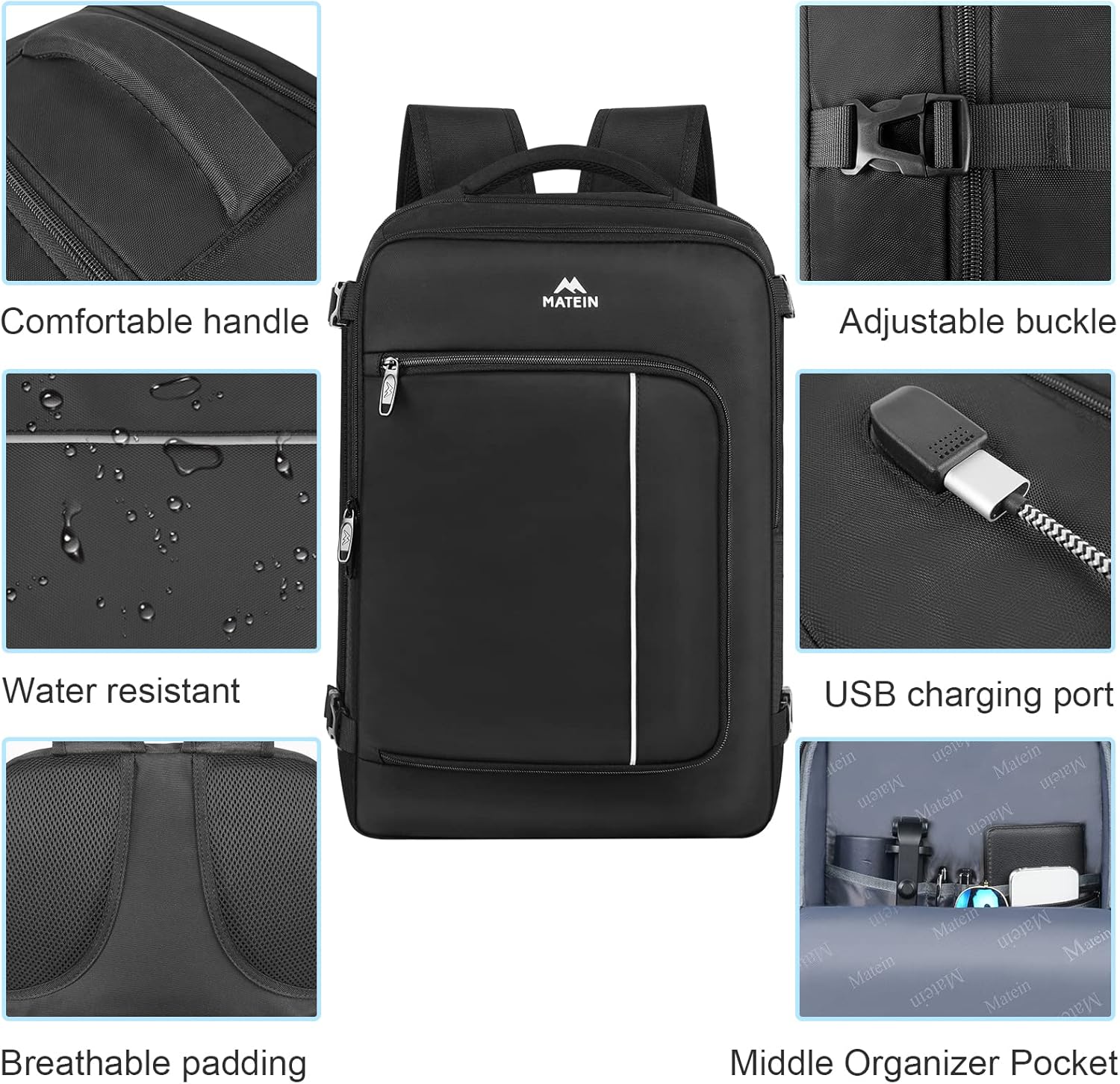 MATEIN Travel Backpack Airline Approved, Underseat Carry on Backpack