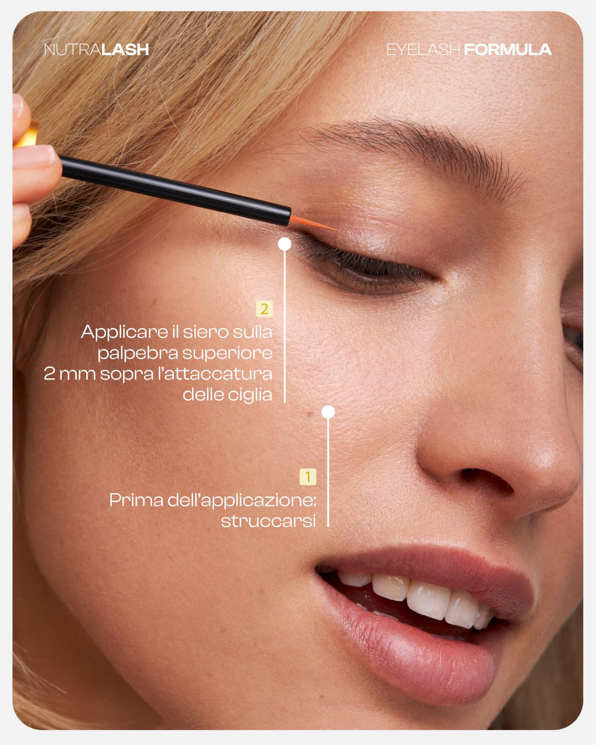 Nutralash Formula Ciglia I Siero per Ciglia Lunghe in Sole 6-8 Settimane I Eyelash Serum I Siero per la Crescita delle Ciglia I Siero per Allungamento Ciglia I Prodotto in Germania I 3ml