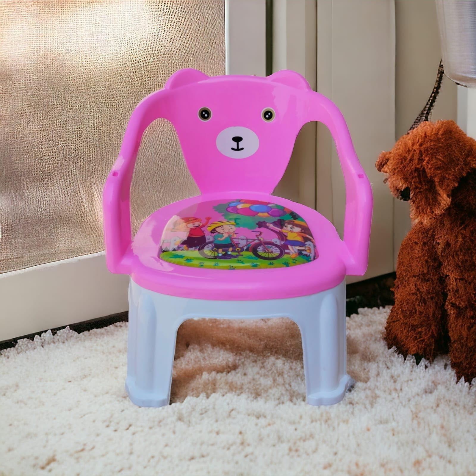 The Tickle Toe Plastic Activity Chair for Kids | Lightweight & Durable Chair for Home, Study & Play School (1–3 Years, Pink) 3