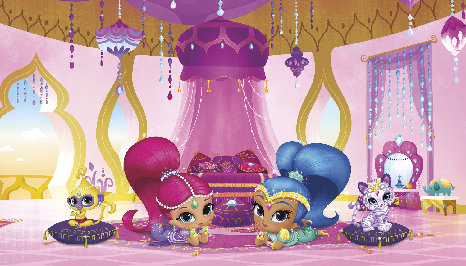 RoomMates Shimmer And Shine XL Wandtattoo Für Kinder – Wasseraktiviert, Abziehbar, 3,2 X 1,8 M, Mehrfarbig, Magische Dekoration