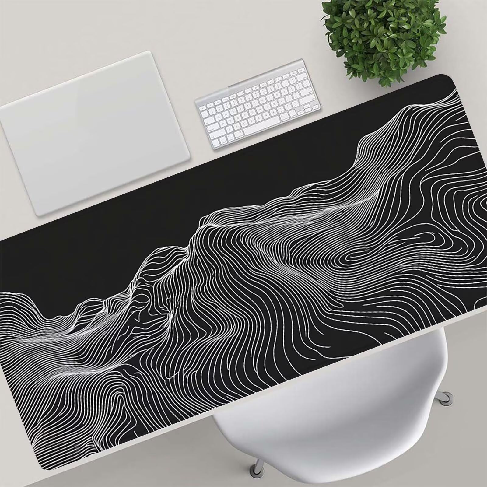 Tappetino Mouse Gaming, 1200x600mm Tappetino Mouse XXL nero 0c0-267 | Mouse Pad Grande, Ottimizzato per i Sensori da Gioco, Migliora Precisione e Velocità, per Mac e PC, astratto