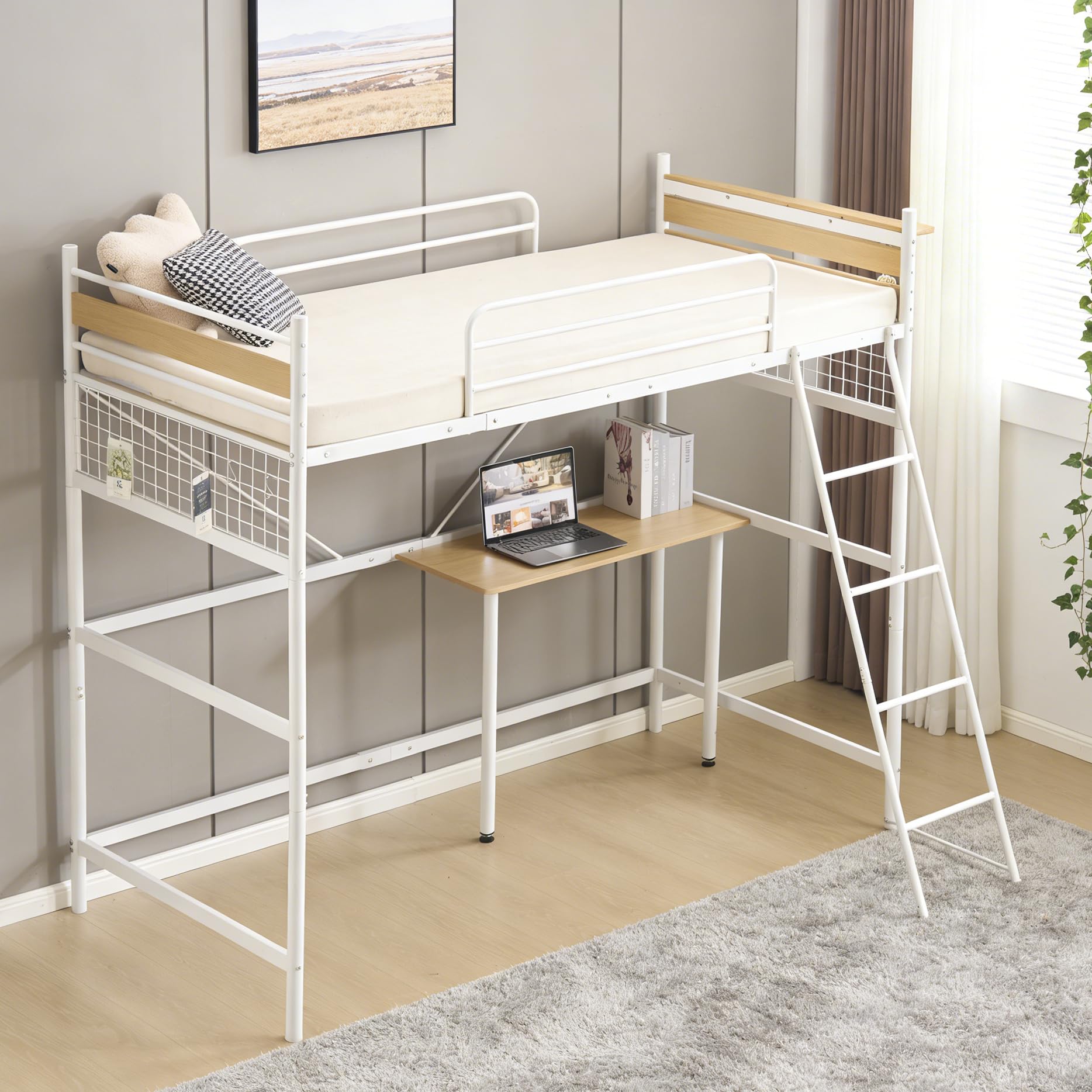 Bennbari ロフトベッド(シングル・ホワイト)