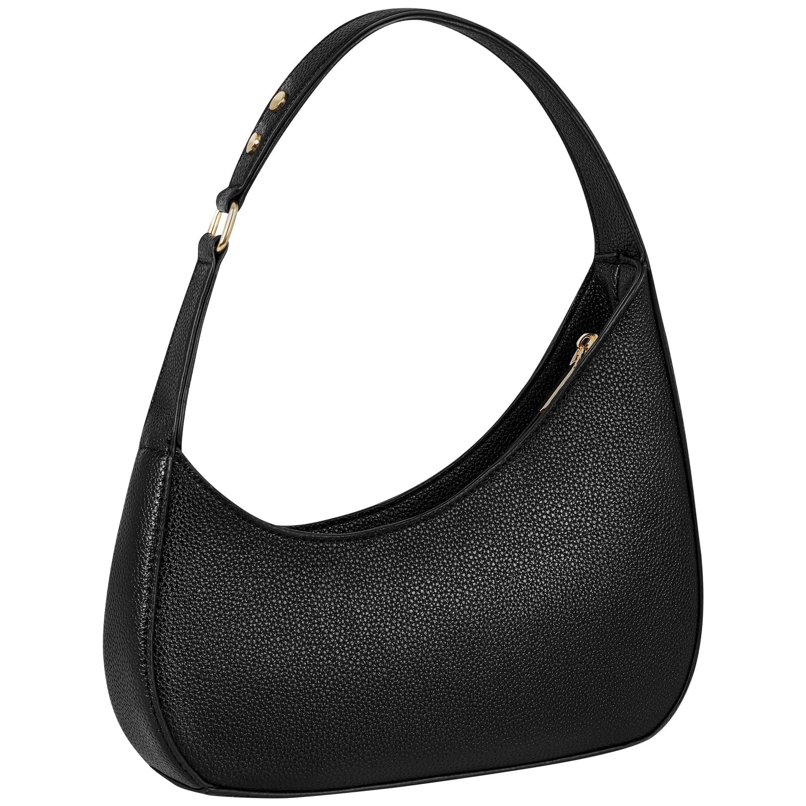 Borsa a tracolla Donna, Borsetta Donna e Borsa a tracolla Donna, Piccola borsa nera in pelle PU, Clutch a mezzaluna alla moda con cerniera, Borsa da sera per uscire