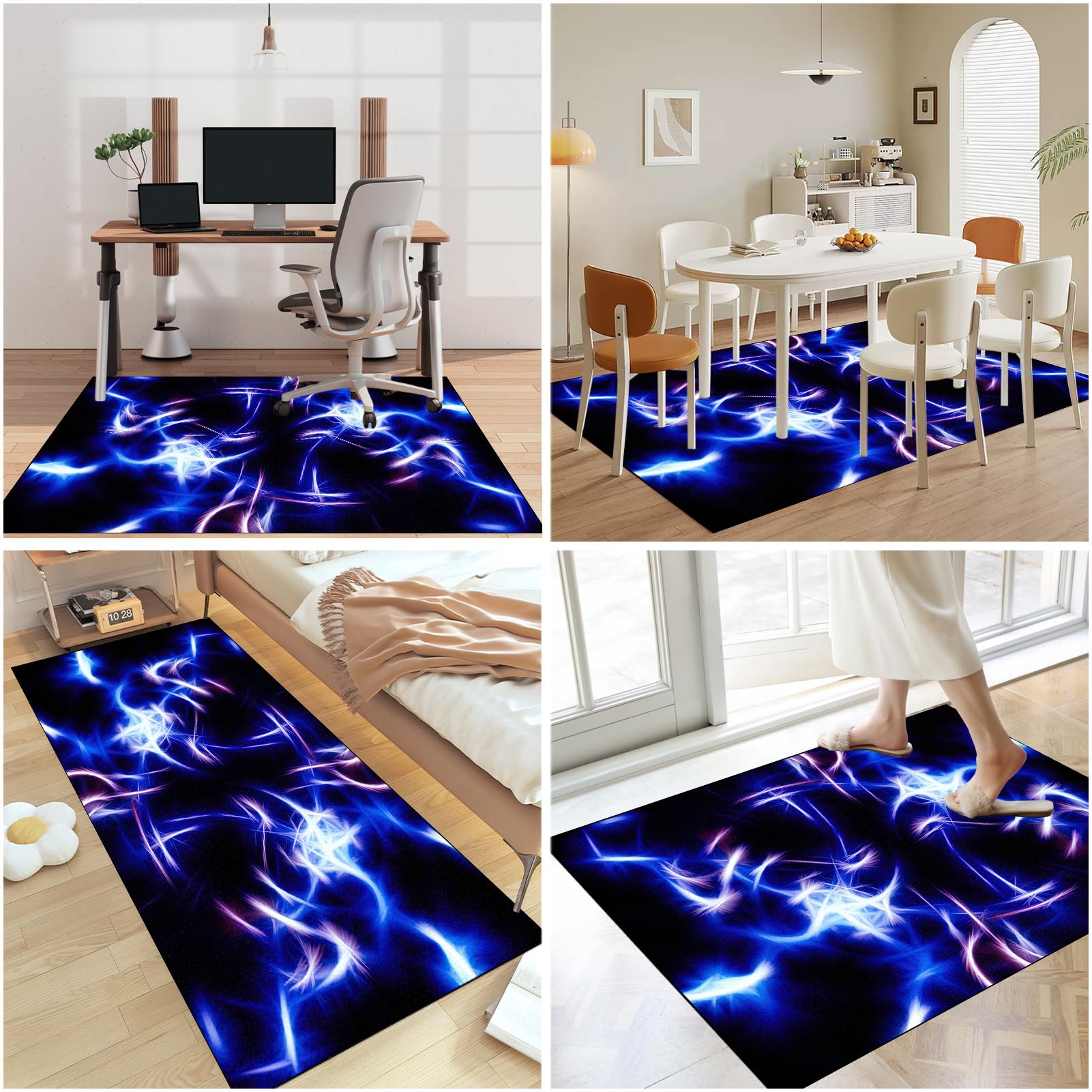 Alfombra Silla Gaming, Protector de Suelo para Silla con Ruedas, Alfombra para Silla de Escritorio y Gaming, Tapete Antideslizante para Oficina, Alfombrilla Protectora para Suelos Duros 150 x 180 cm