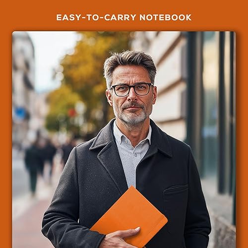 Miniatura 6 de BEECHMORE BOOKS Cuaderno de viñetas de puntos, 8.3 x 5.8 pulgadas, 112 páginas punteadas, cuero de punto cuadriculado de tapa dura, papel grueso de