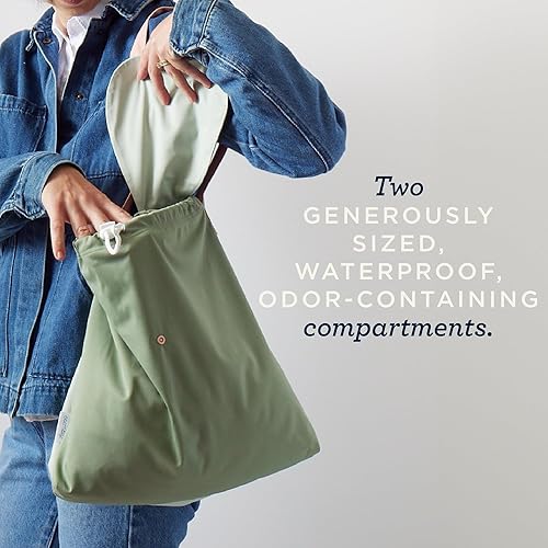 Miniatura 3 de Esembly Bolsa de día  Bolsa reutilizable para artículos húmedos y secos hechos de tela reciclada con dos compartimentos impermeables para pañales de