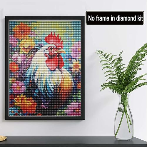 Miniatura 2 de Reofrey Kits de pintura de diamantes para adultos, gallo, arte de diamantes de imitación de animales, accesorios de pintura de diamantes de