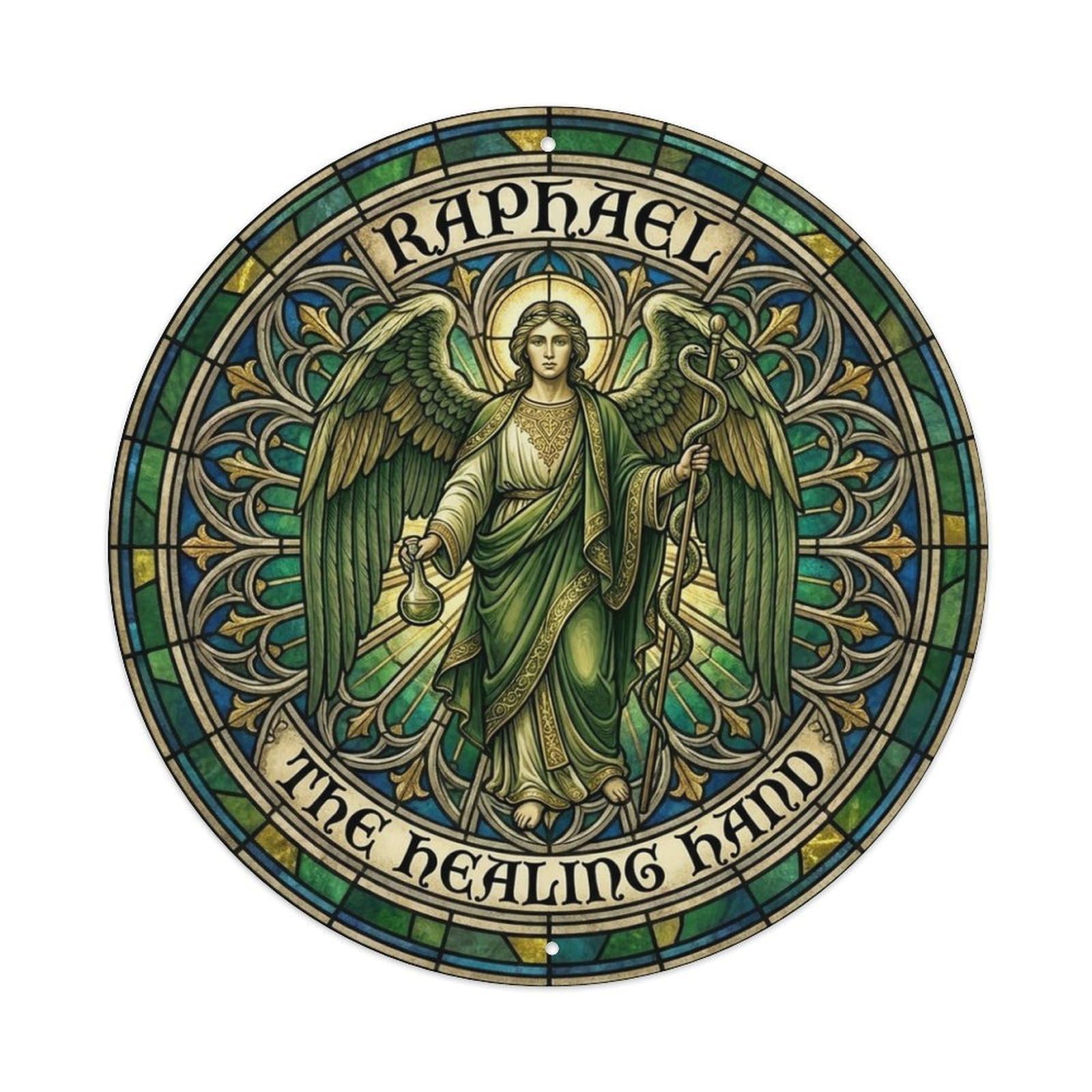 Archangel Raphael Healing The Healing Hand Metal Tin Sign