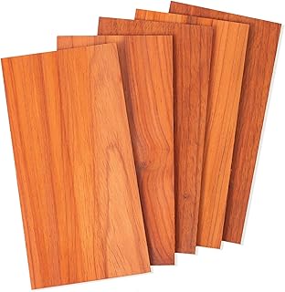 African Padauk Wood Sheets 4x8 inch, 1/8" Thick Lumber Board, Thin Veneer Blanks for Crafts Orange Red by Craftiff