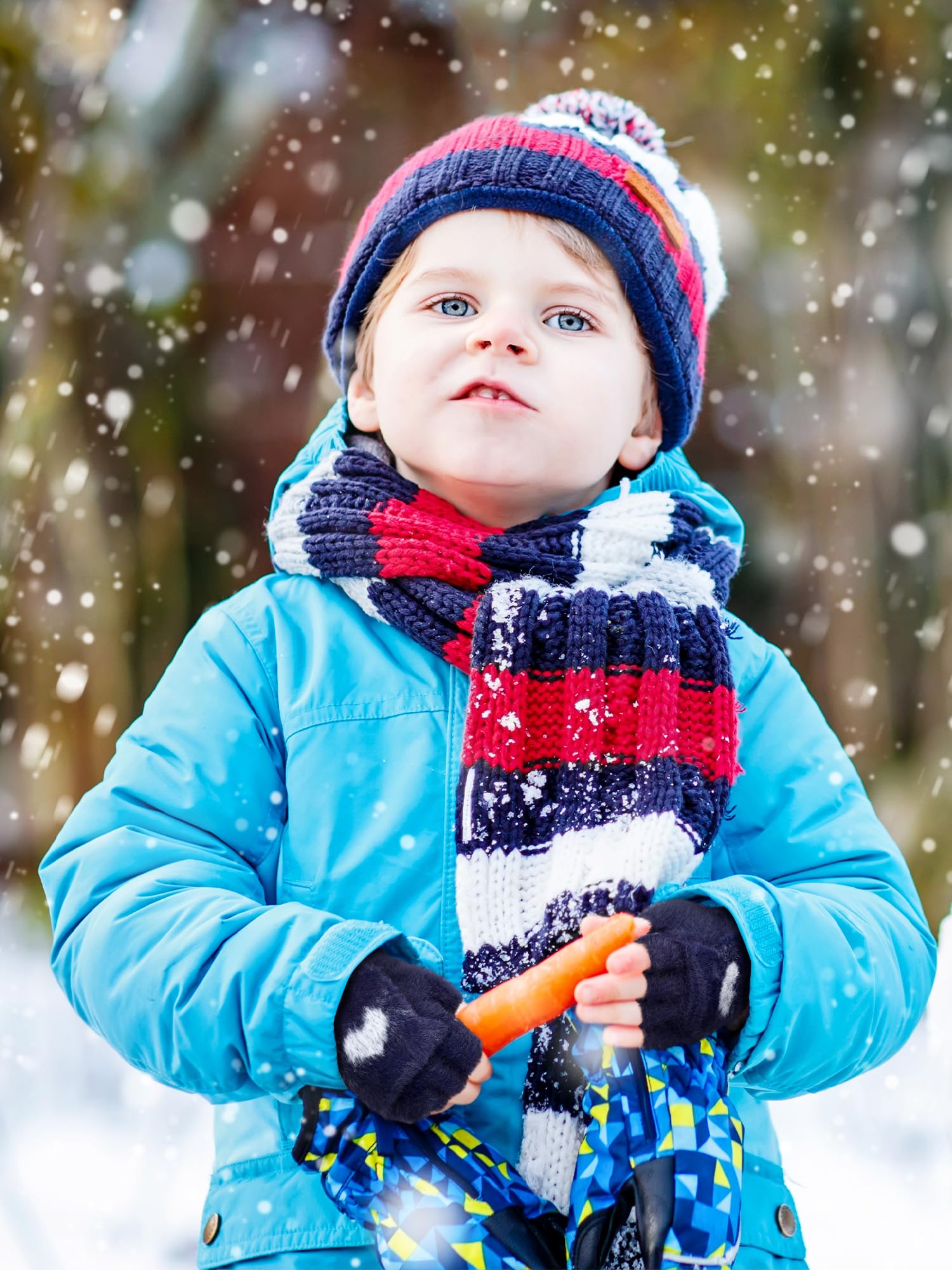 Geyoga 6 Paar Fingerlose Handschuhe Kinder Mädchen Jungen Winter Handschuhe mit Klappe Warme Gestrickte(Klassisch,8-12 jahre)