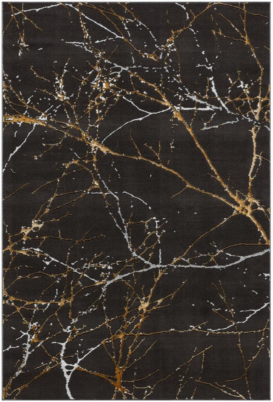 LUXE WEAVERS Modern Abstract Nature Black 5x7 Area Rug, Non-Shedding Carpet