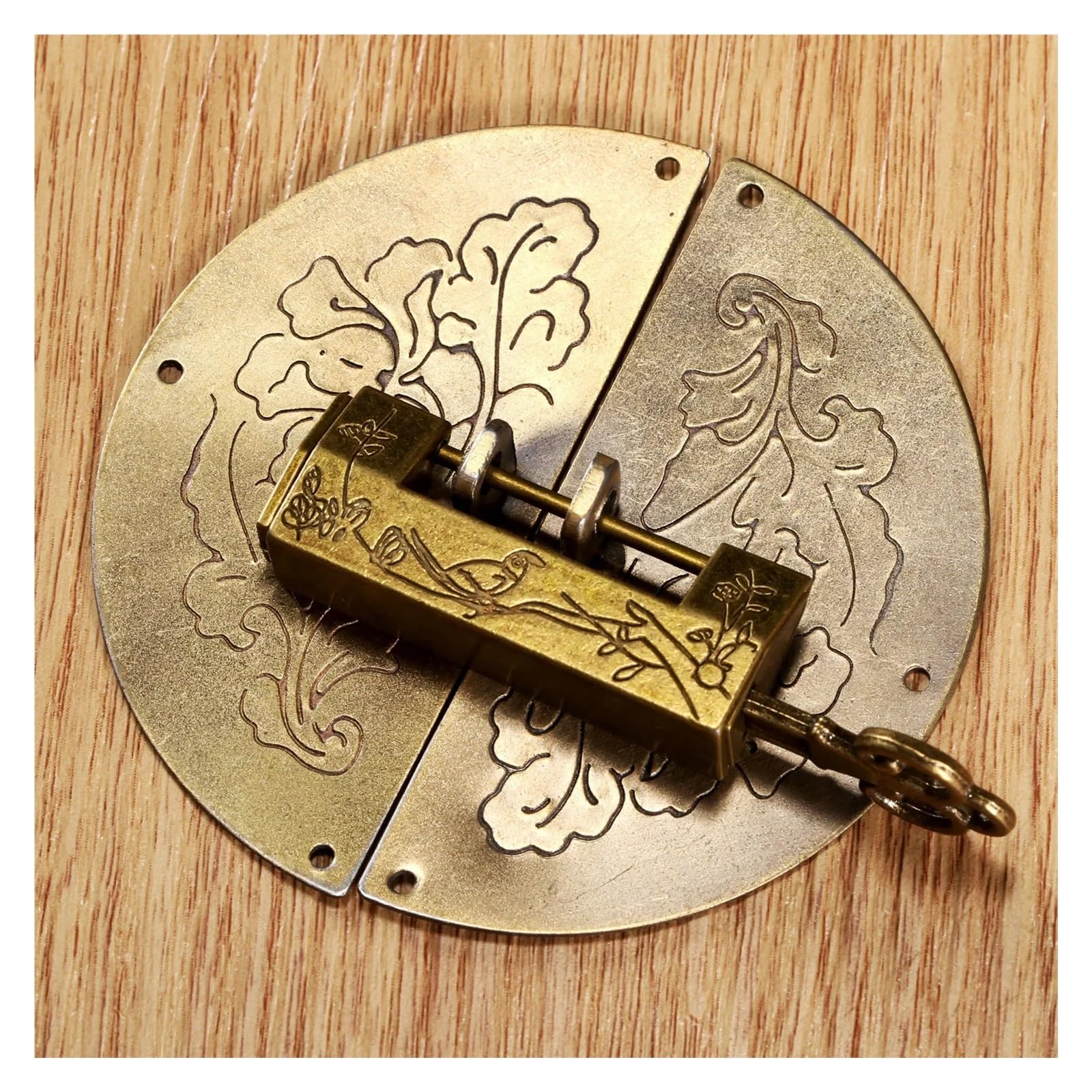 1 Juego de cerradura Vintage con llave, candado antiguo y cerrojo Kit tornillos for joyero, cajas madera, gabinete DIY Para armarios