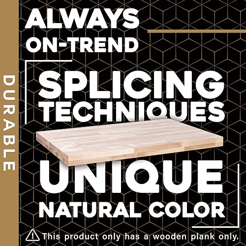 Miniatura 2 de Banco de trabajo con bloque de carnicero, 24 x 30 x 1.5 pulgadas, losa de arce multiusos para mesa auxiliar, escritorio de oficina, tabla de cortar,