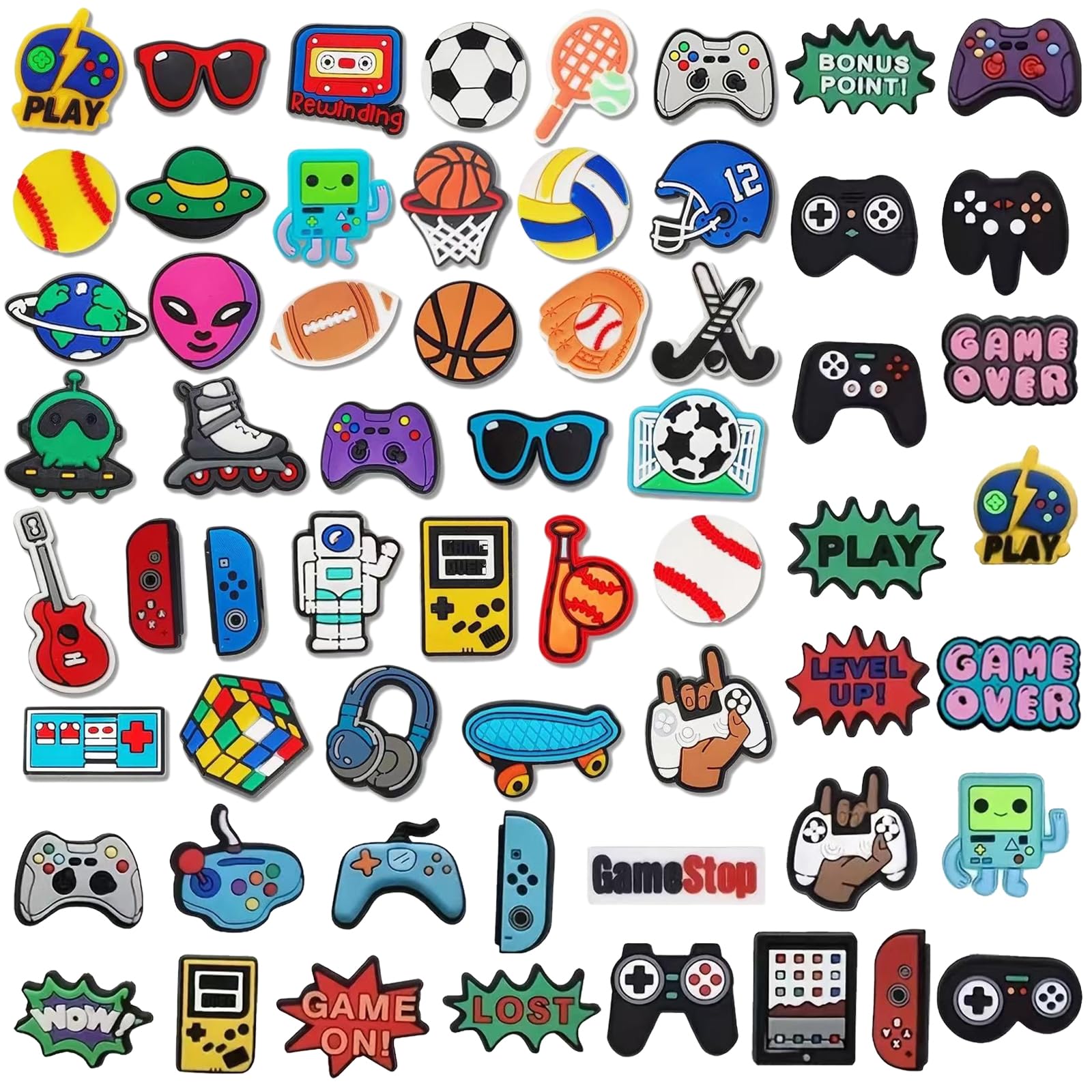 Shoe Charms, Accesorios Para Zapatos Deportivos, Pins Decorativos de Dibujos Animados, 60 Piezas