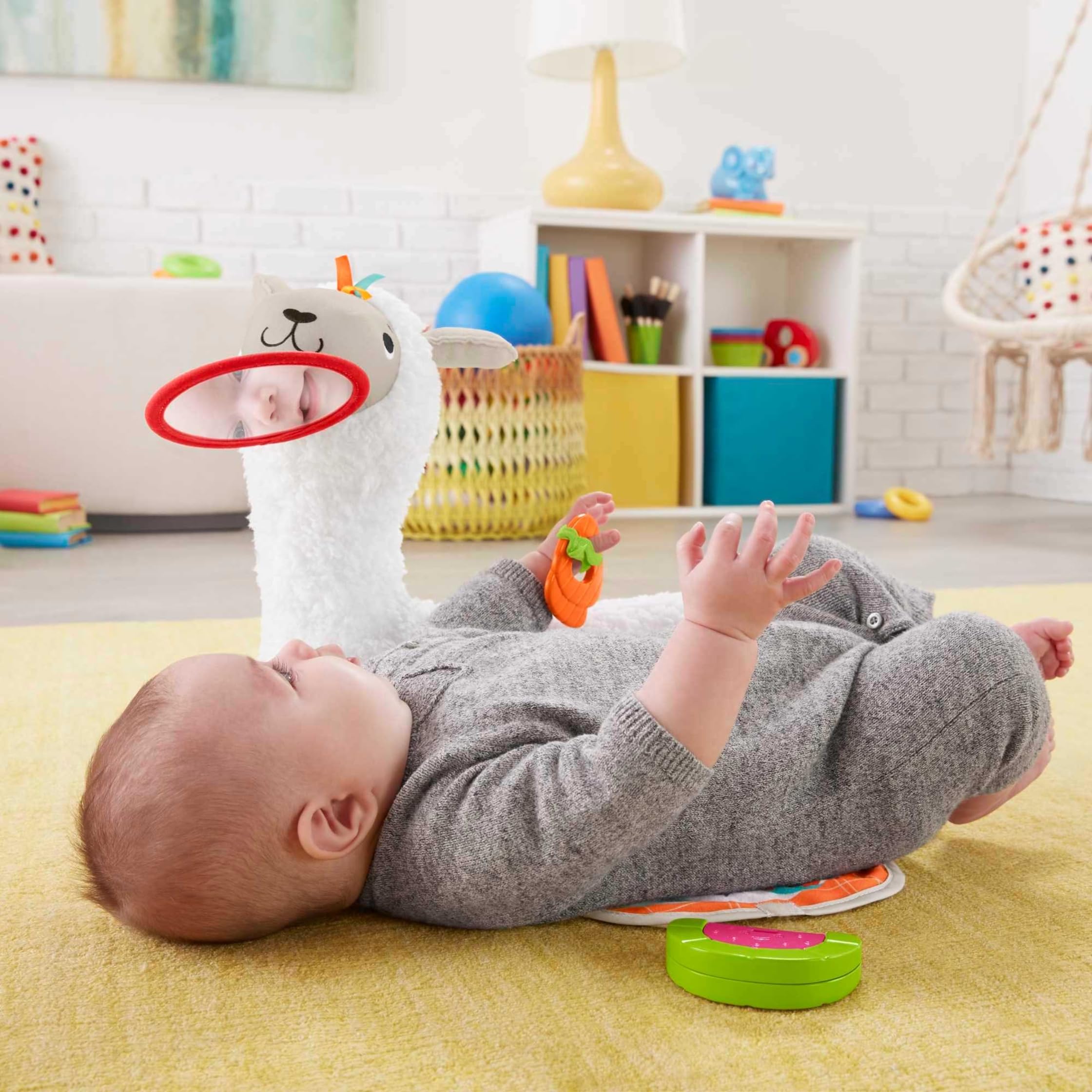 Fisher-Price- Morbido Lama Cresci con Me, Prima Infanzia Multiattività, Giocattolo per Neonati 0+Mesi, GHJ03