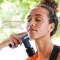 Vista 3 de Sharper Image Pistola de masaje de percusión de tejido profundo, Powerboost Move Evo, masajeador de mano recargable para calor y frío, 4 velocidades