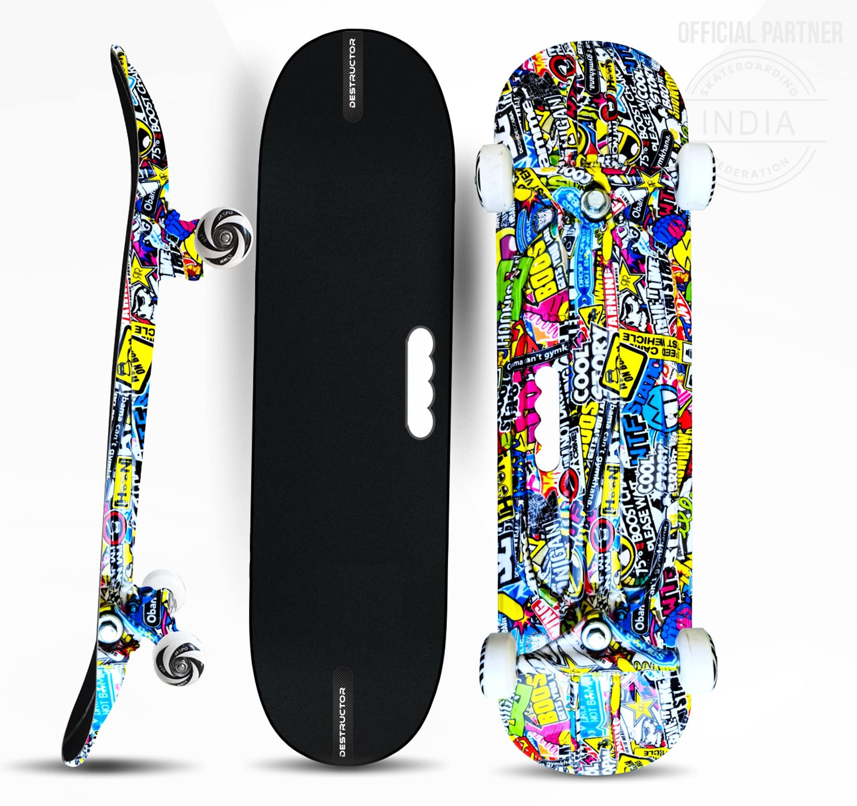 Destructor Camouflage, Carbon Graphite & Graffiti Fiber Skateboards 31"X8" Inches, Suitable for Age Group Above 8 Years