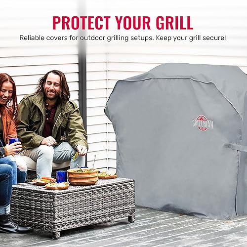 Miniatura 2 de Grillman - Funda para parrilla exterior, resistente e impermeable para barbacoa, a prueba de rasgaduras y resistente al viento, grande para parrilla
