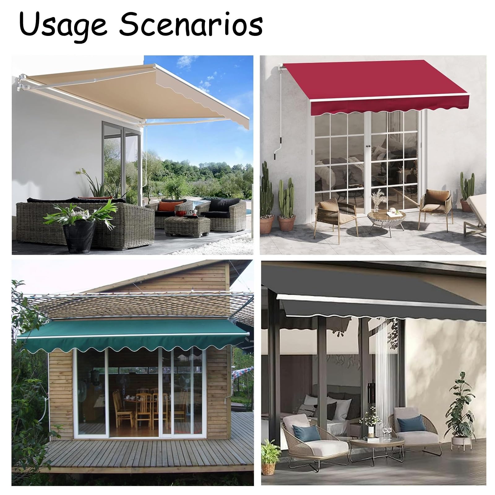 Tela De Repuesto for Toldo Parte, Telas for Toldos, Resistente A Los Rayos UV, Dosel Lona Recambio Jardín Patio Terraza Balcón Parasol Refugio Impermeable, 2/3/4/5m, Gris/Beige(Gray,(10x6.5ft)3x2m)