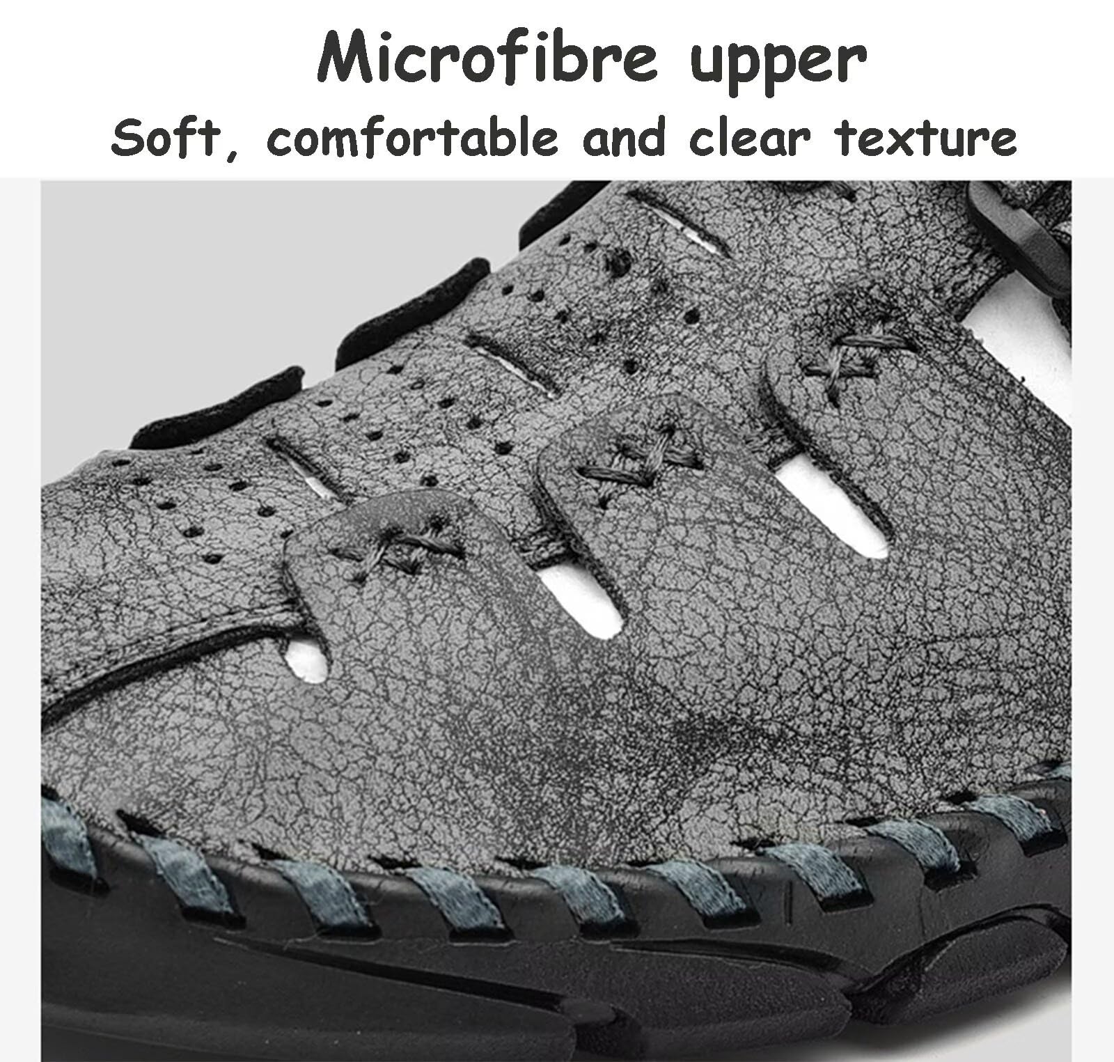 Rivccku Sandalias Deportivas Hombres Verano Exterior Senderismo Zapatos Trekking Casual Zapatos de Montaña Cuero Sandalias de Playa
