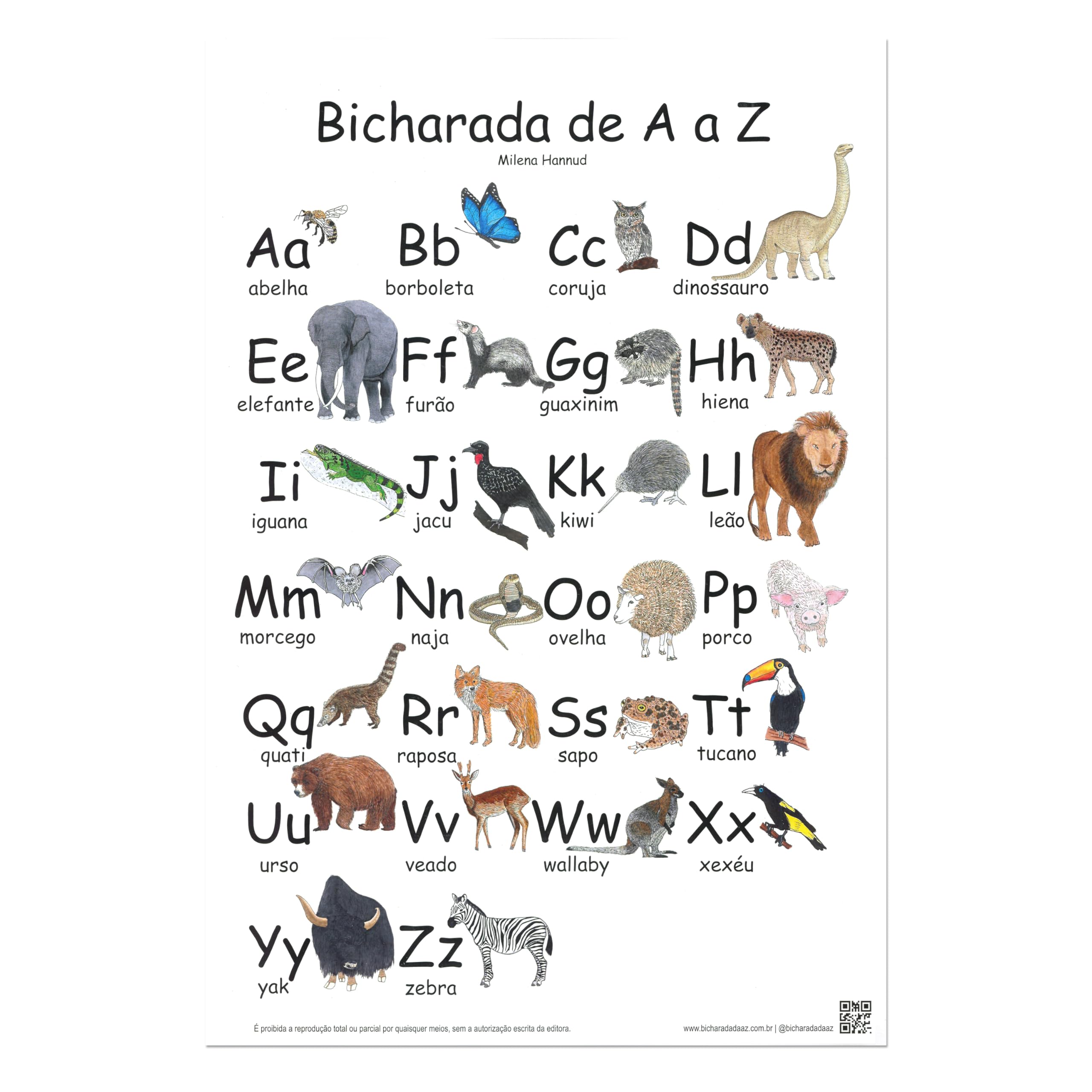 ABCページ Poster Alfabeto Bicharada de A a Z (em português) | Amazon.com.br