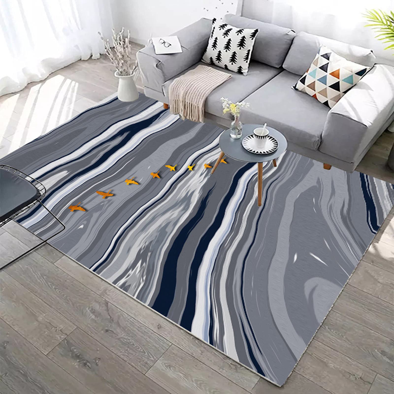 Tapis de luxe nordique NW : l'élégance d'un tissage haut de gamme lavable pour votre salon 60x90
