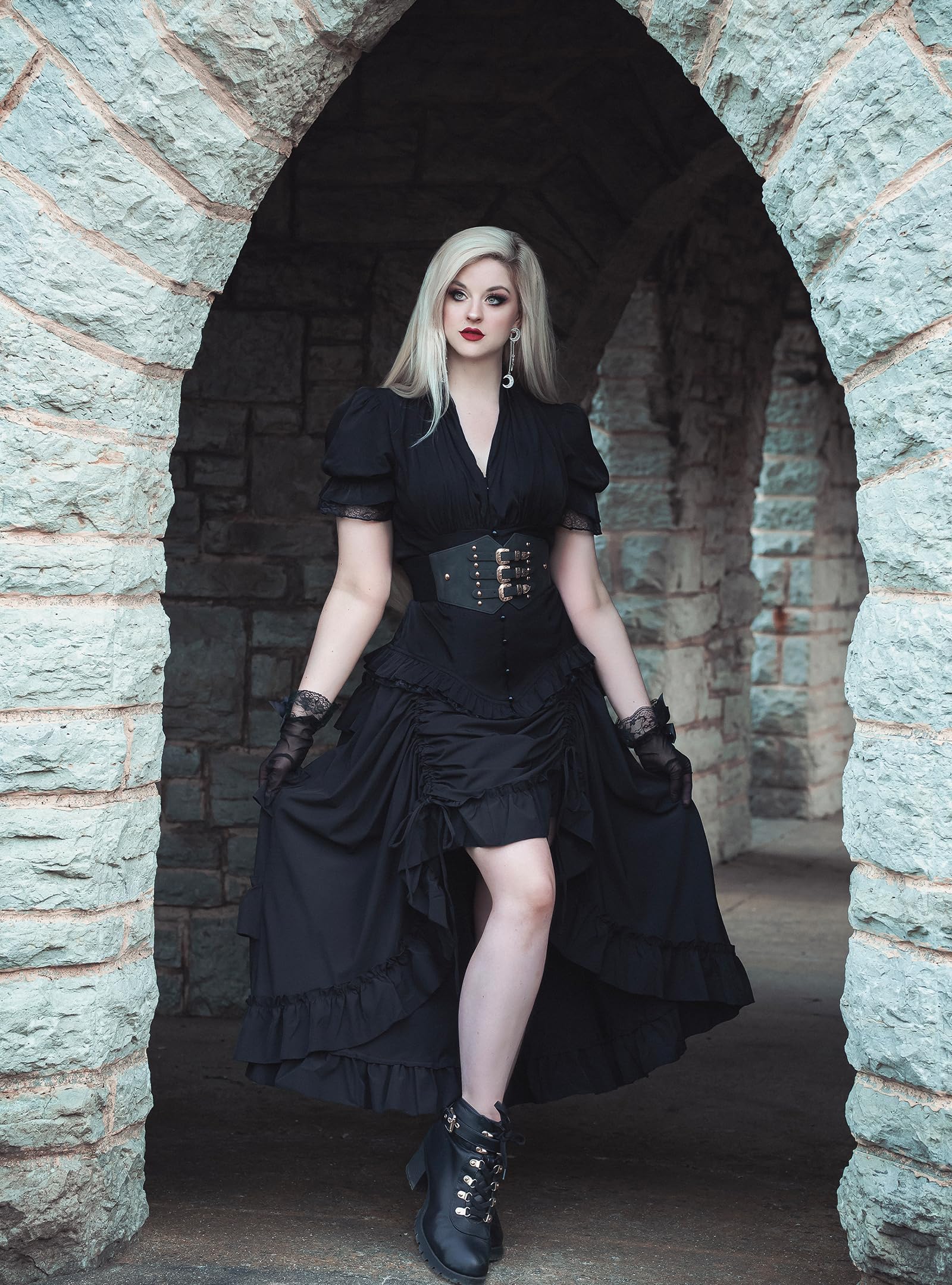 Scarlet Darkness Damen Renaissance Gothic Steampunk-Viktorianischer Piratenrock