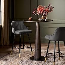 Bekrvio Swivel 65cm Counter Height Bar Stools Set of 2, Timeless Grey