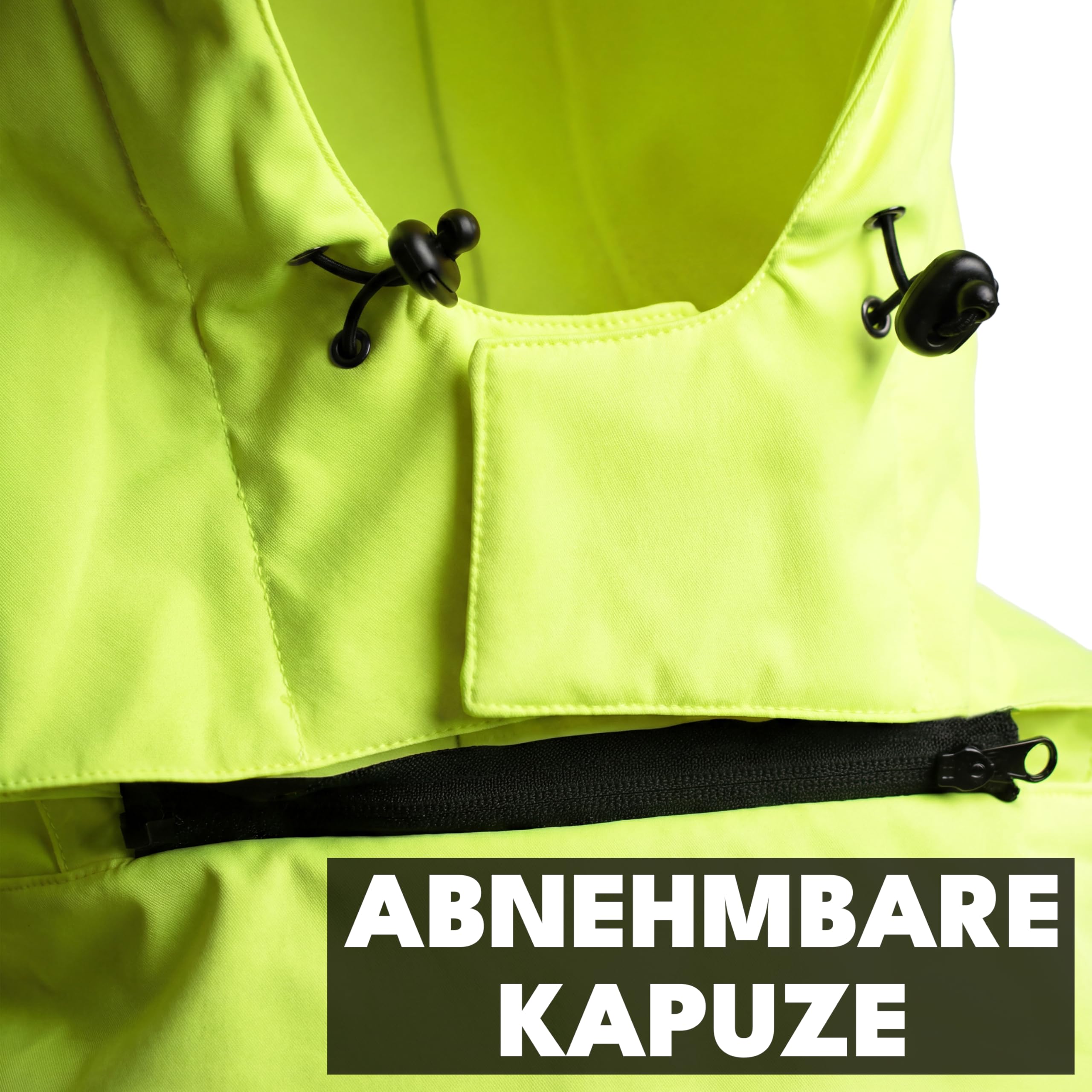 ACE Neon Mocna kurtka ostrzegawcza typu softshell z elementami odblaskowymi i odpinanym kapturem - EN ISO 20471